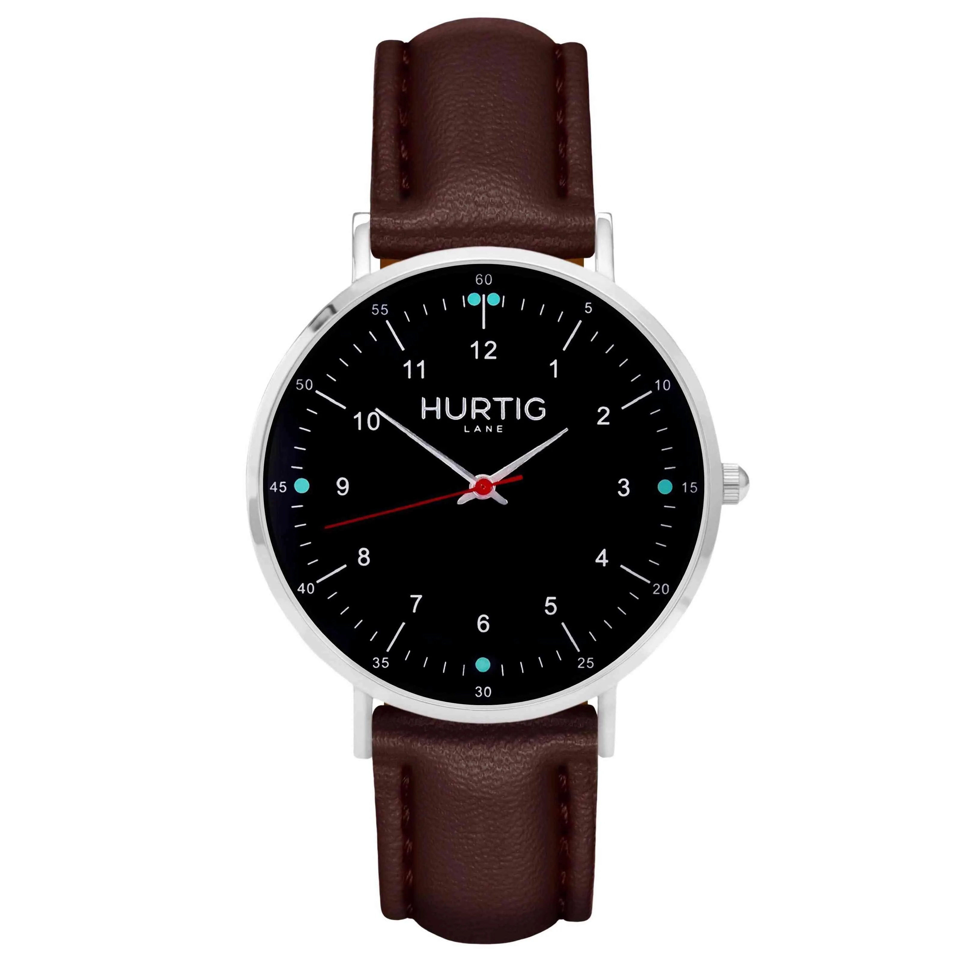 Moderna Vegan Leather Watch Silver, Black & Lilac