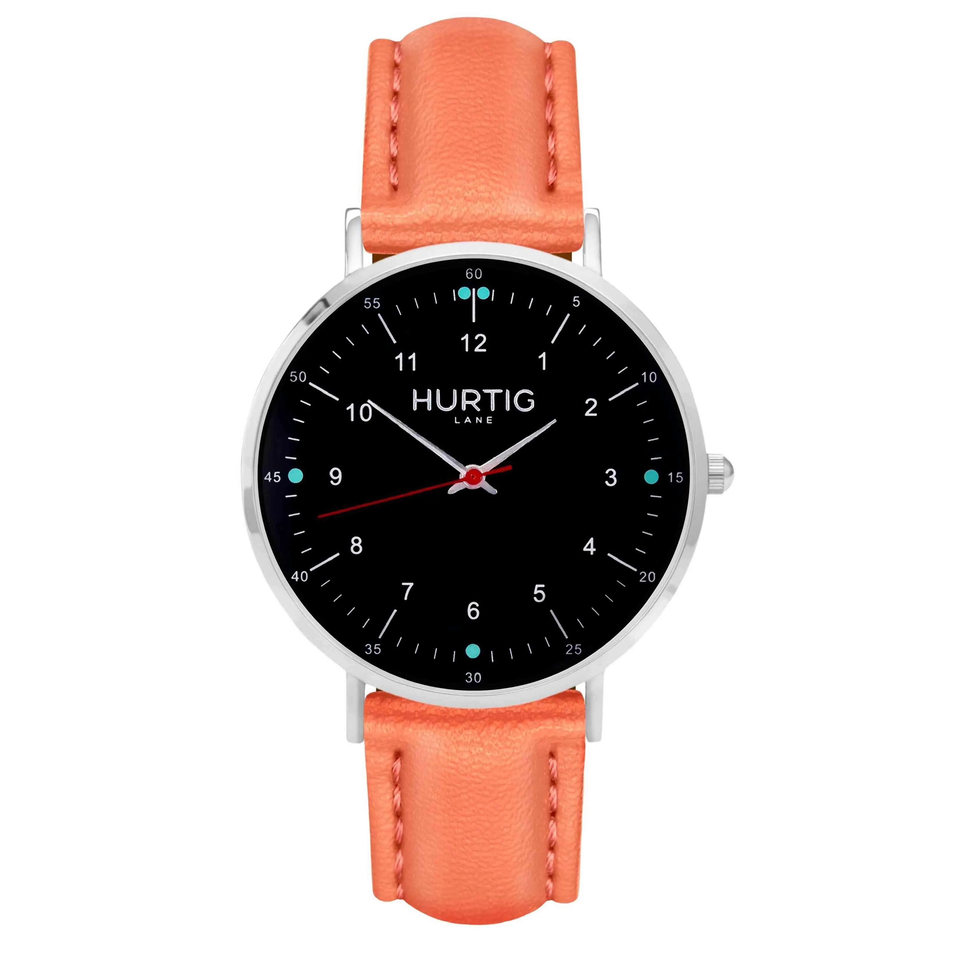 Moderna Vegan Leather Watch Silver, Black & Lilac