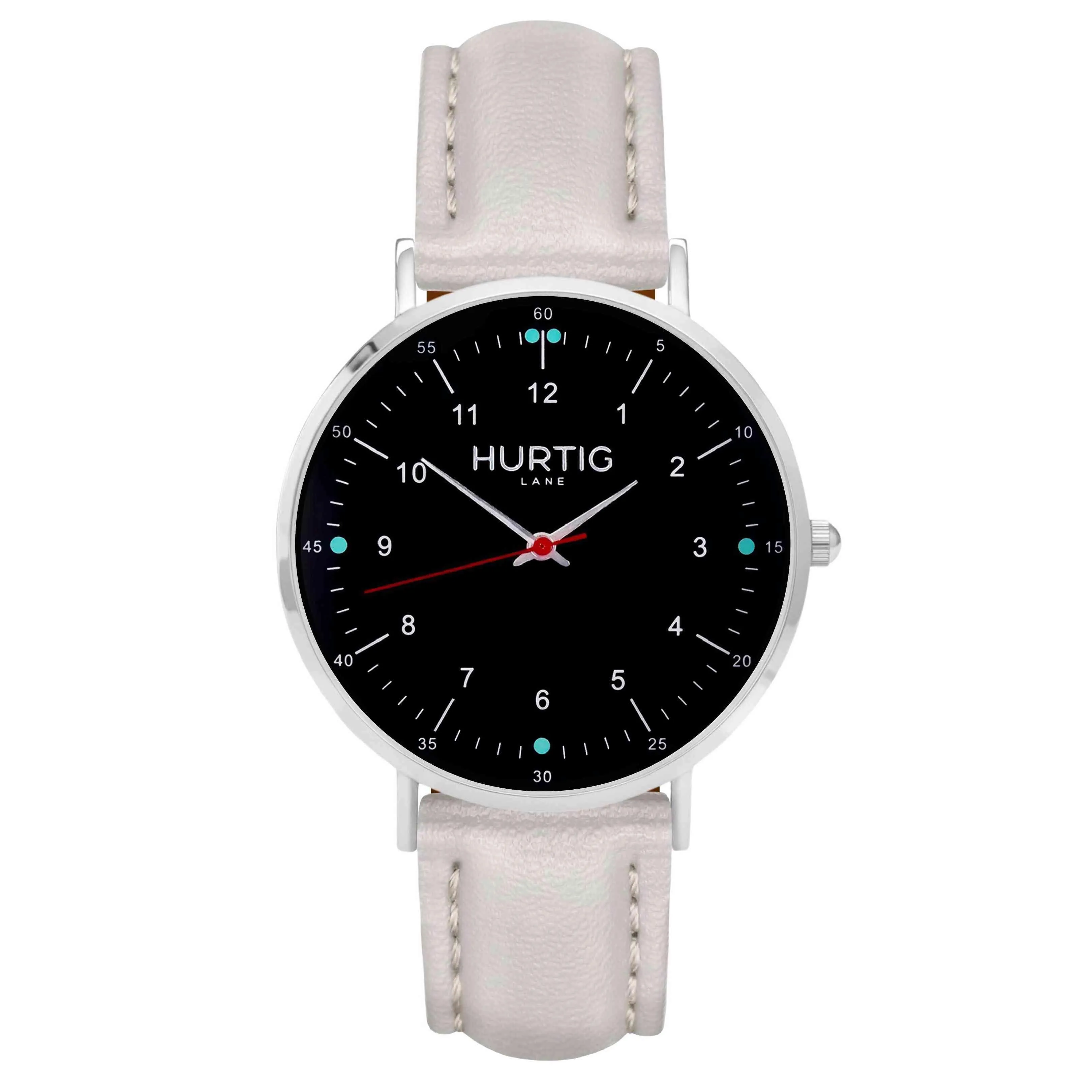 Moderna Vegan Leather Watch Silver, Black & Lilac