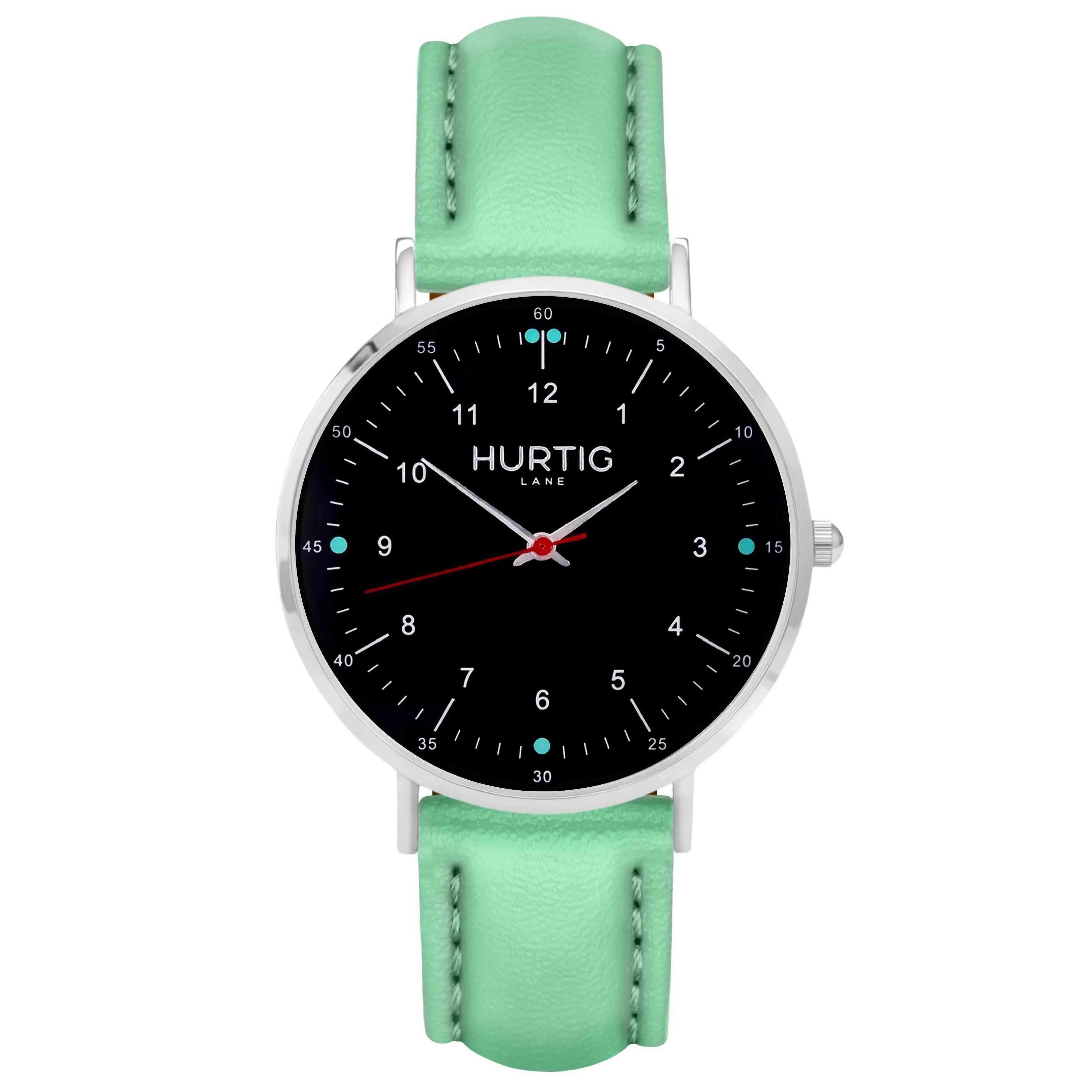 Moderna Vegan Leather Watch Silver, Black & Lilac