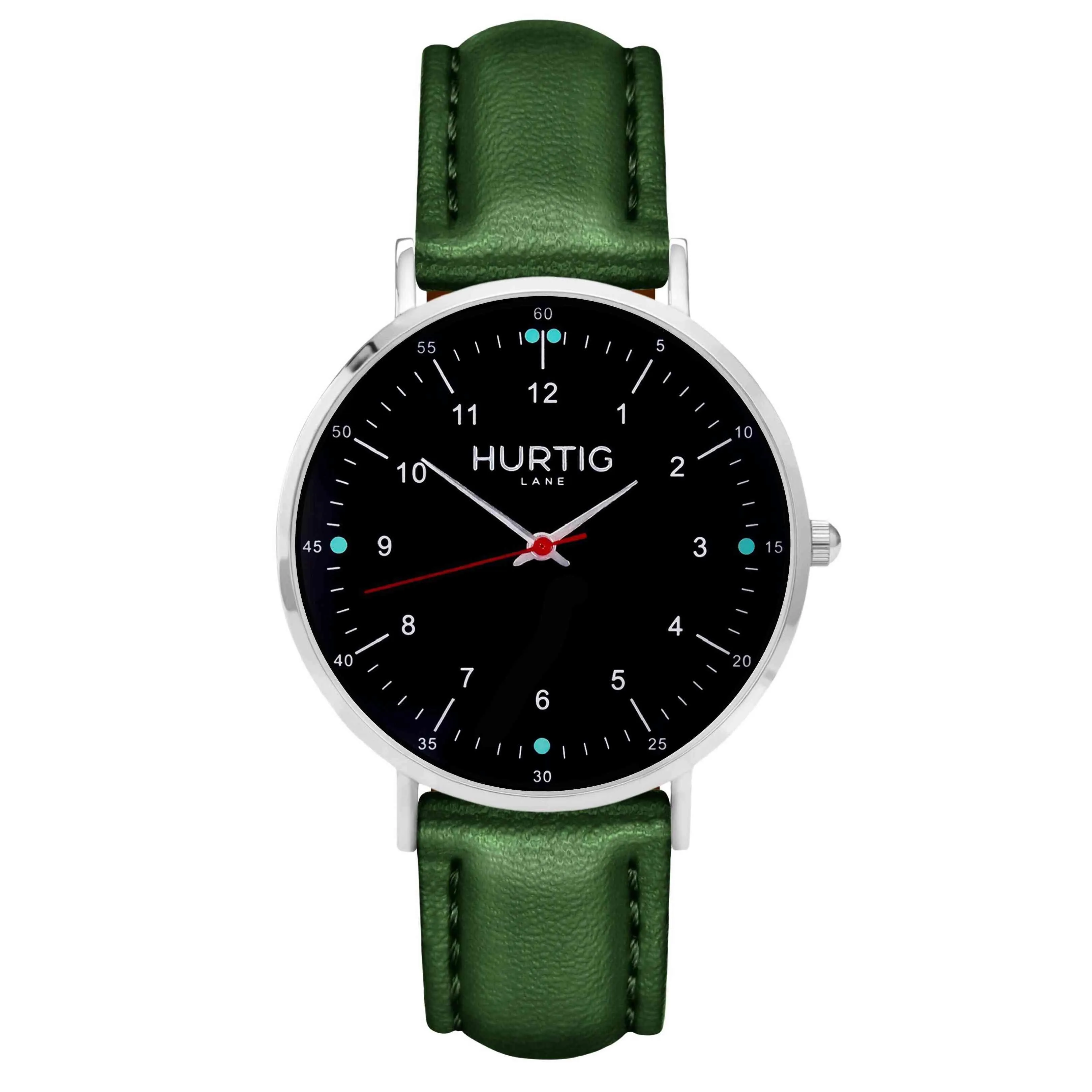 Moderna Vegan Leather Watch Silver, Black & Lilac