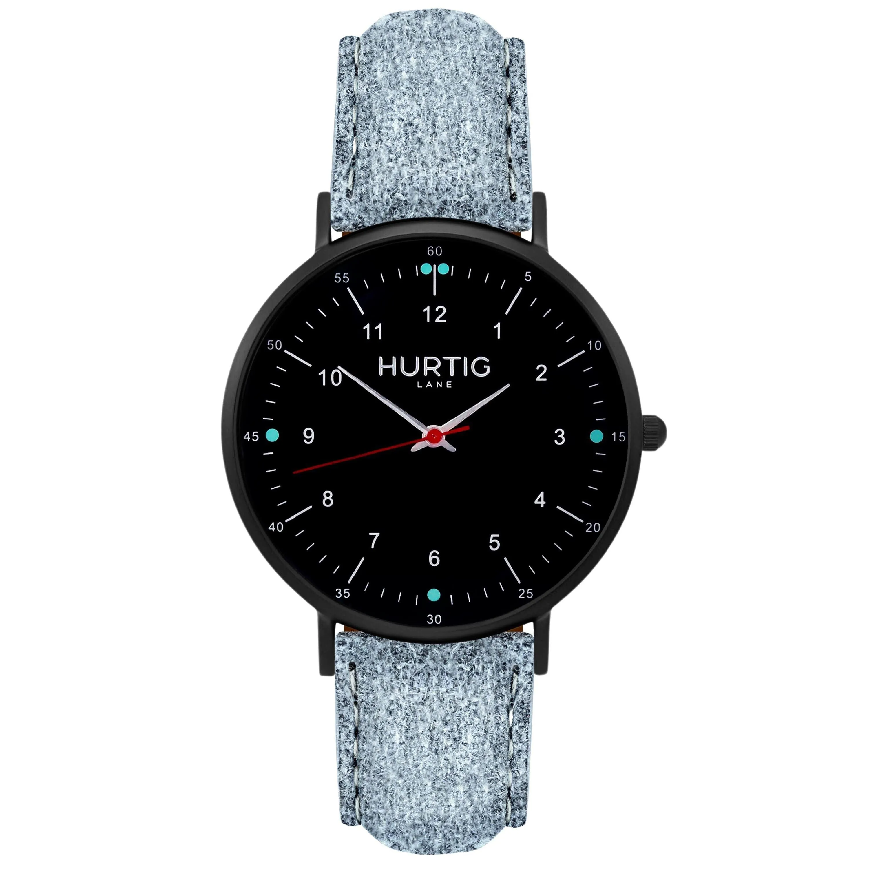 Moderna Vegan Suede Watch All Black & Forest Green
