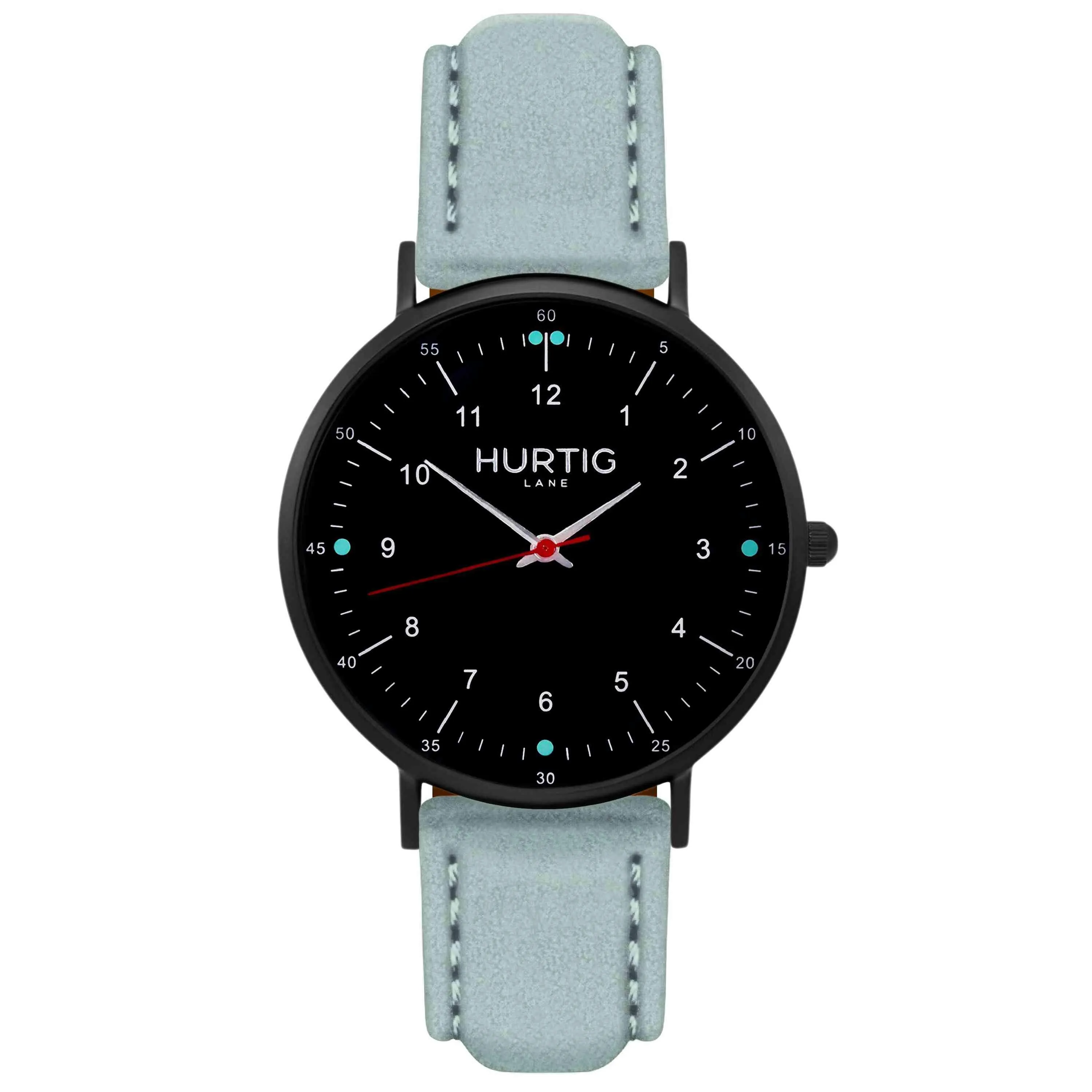 Moderna Vegan Suede Watch All Black & Forest Green
