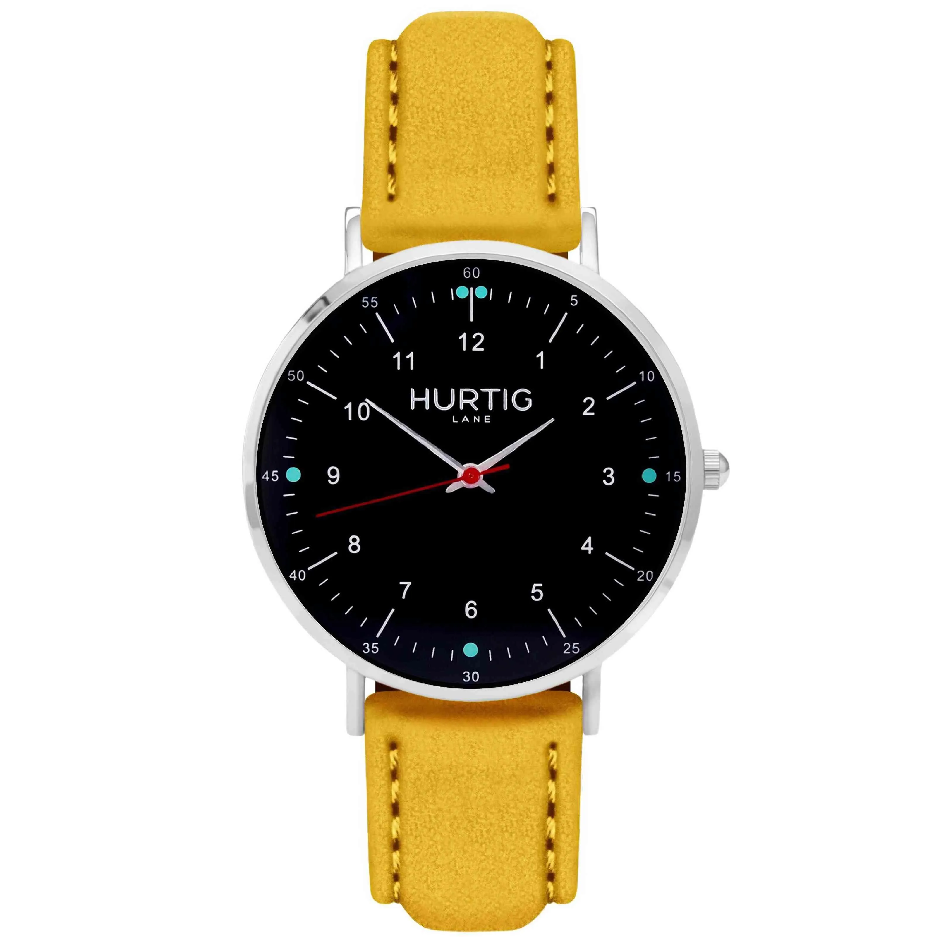 Moderna Vegan Suede Watch Silver, Black & Duck Egg