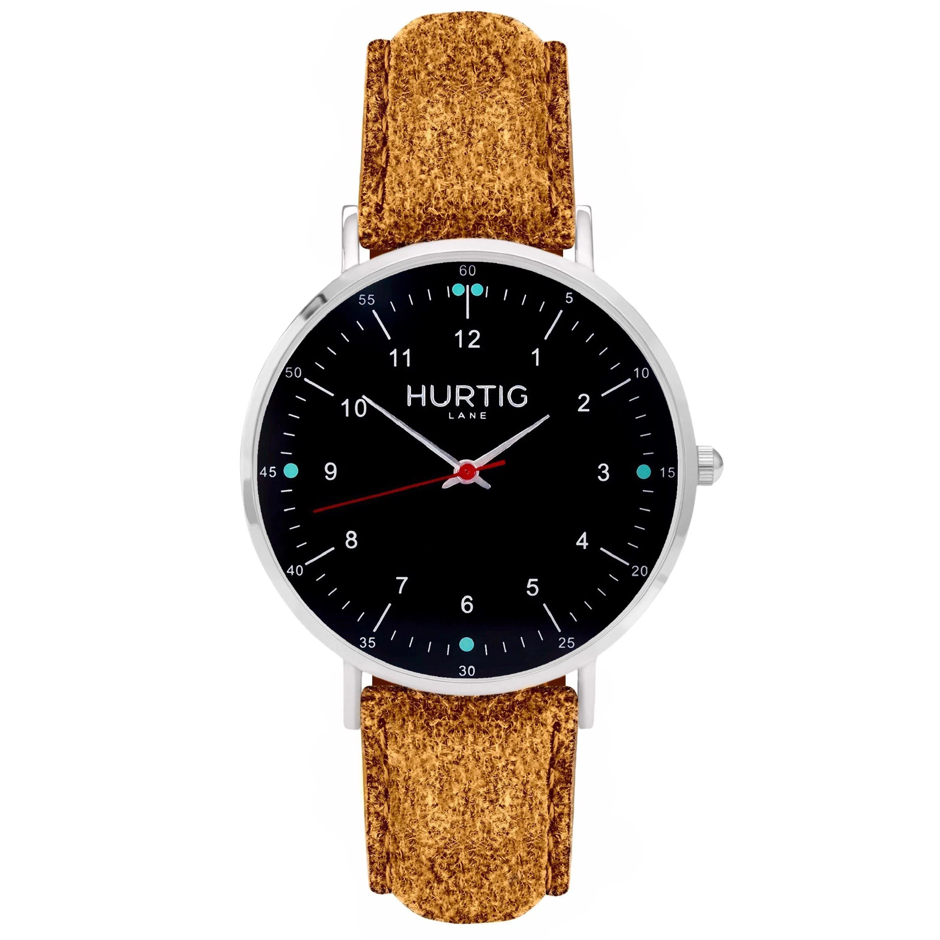 Moderna Vegan Suede Watch Silver, Black & Duck Egg