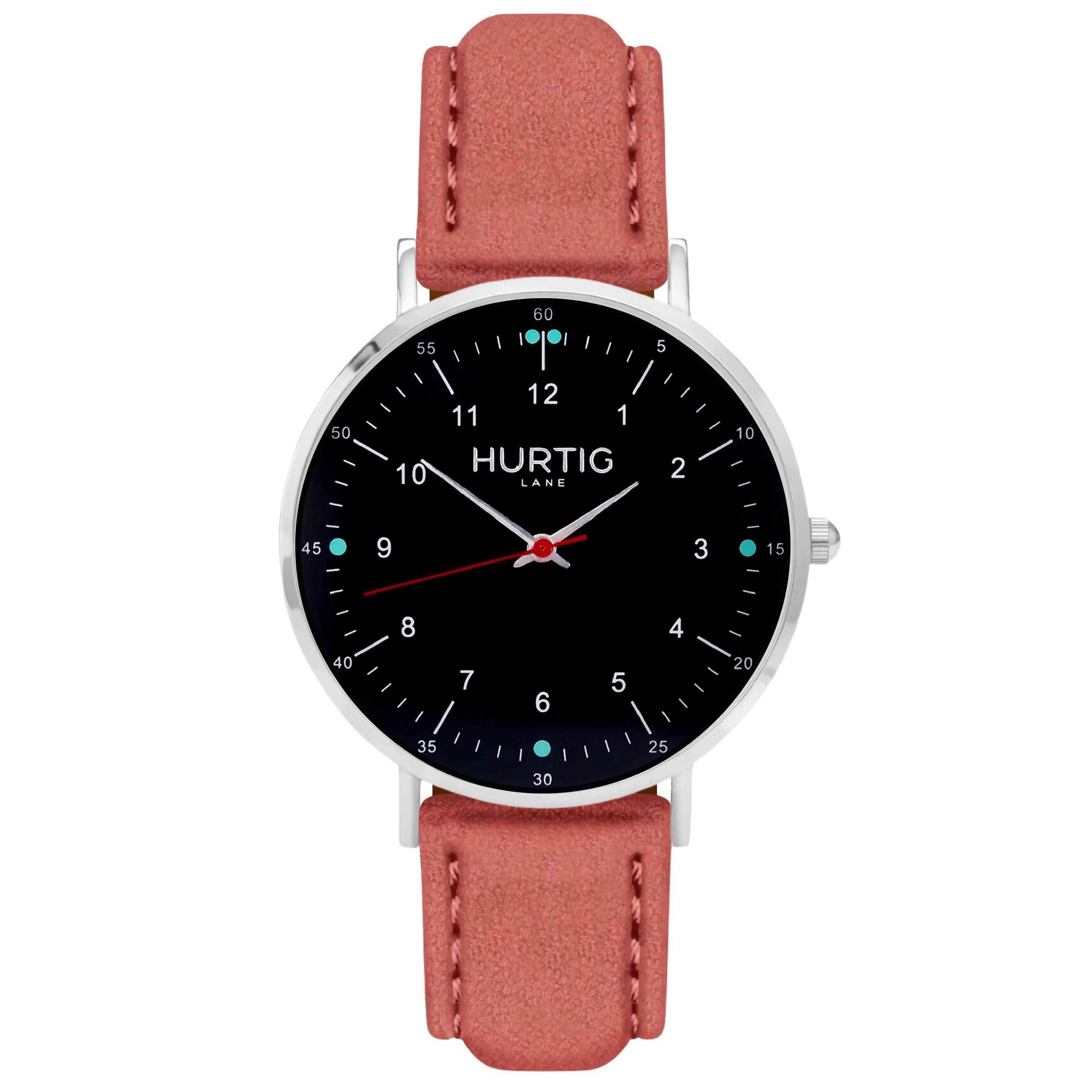 Moderna Vegan Suede Watch Silver, Black & Duck Egg