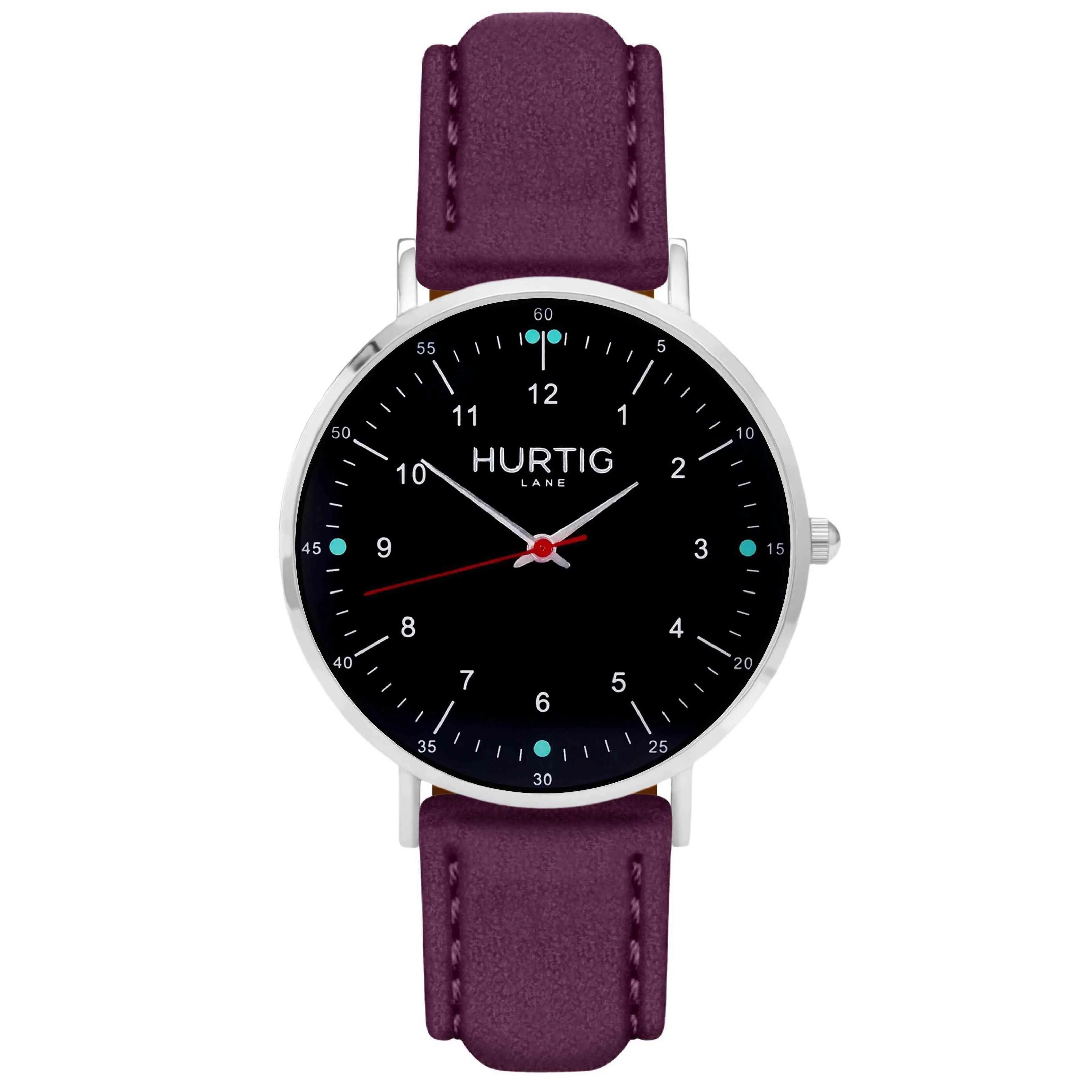 Moderna Vegan Suede Watch Silver, Black & Duck Egg