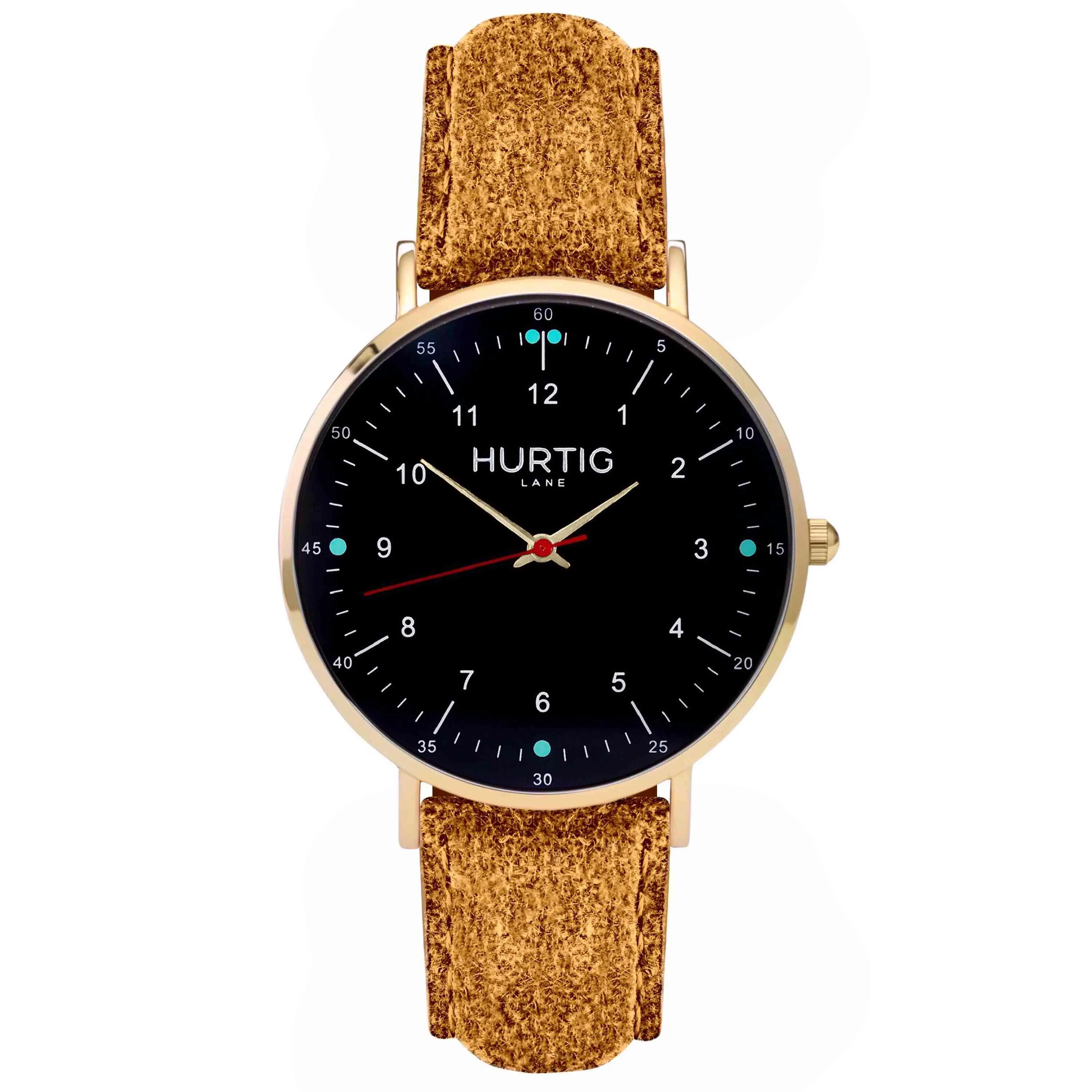 Moderna Vegan Tweed Watch Gold, Black & Camel