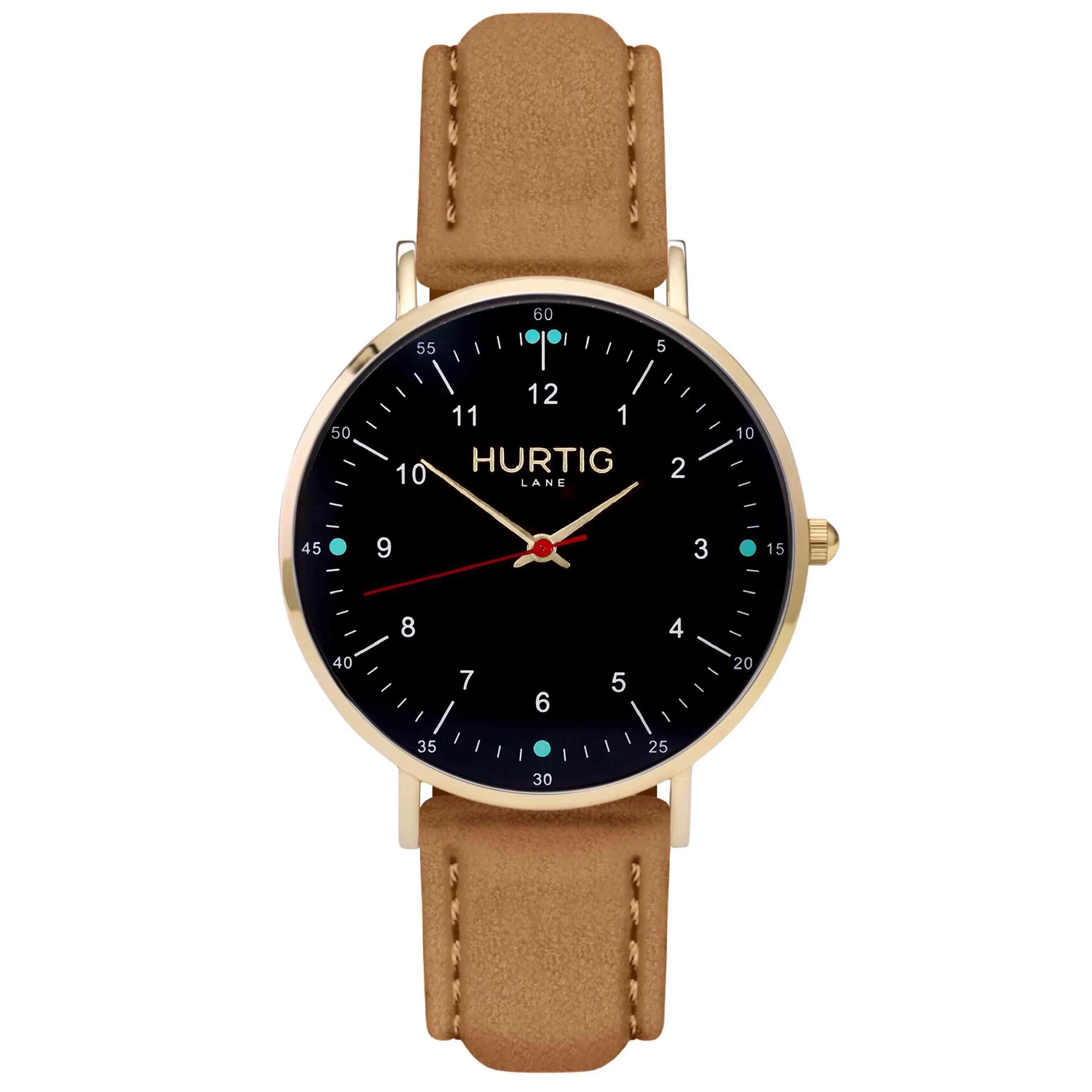 Moderna Vegan Tweed Watch Gold, Black & Camel