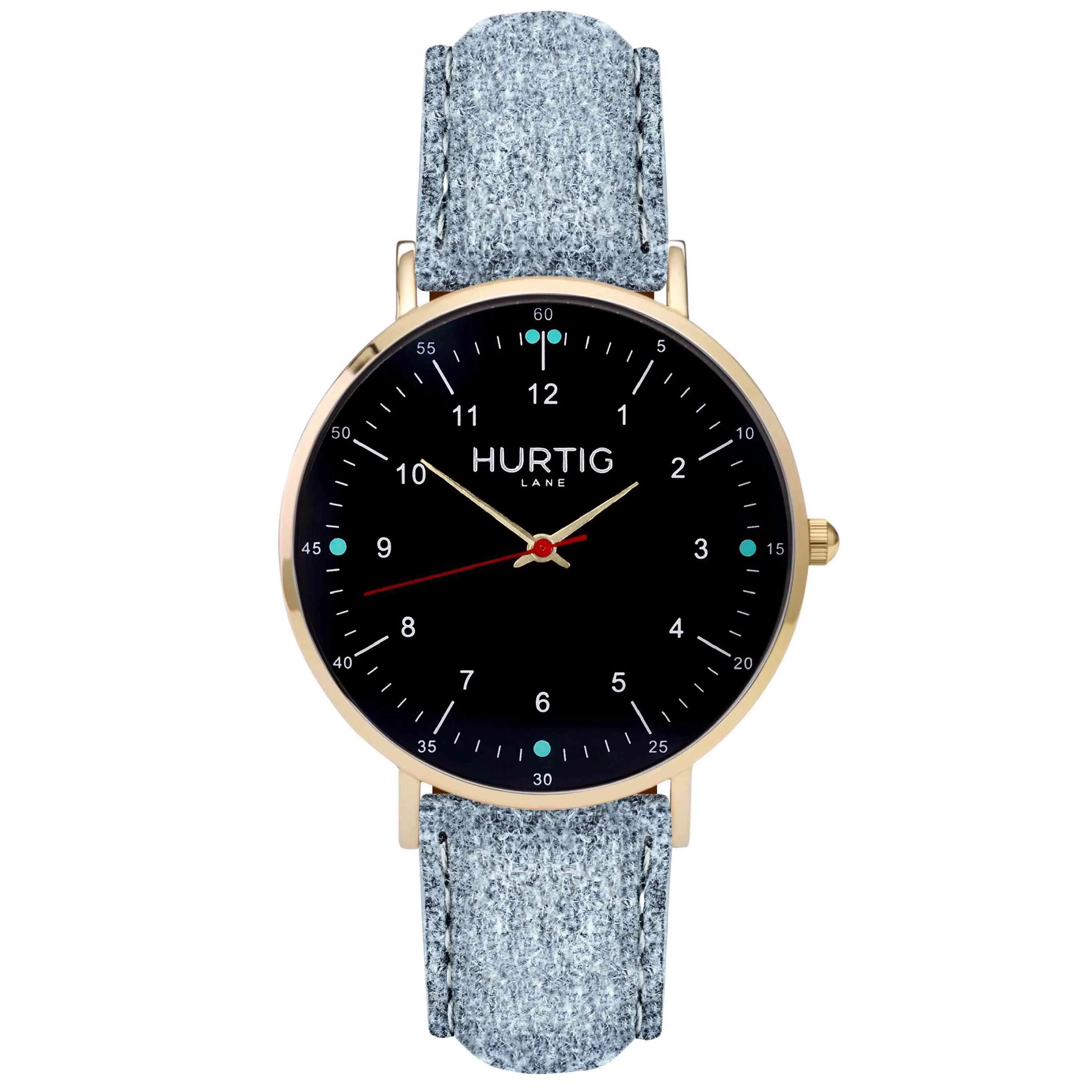 Moderna Vegan Tweed Watch Gold, Black & Camel