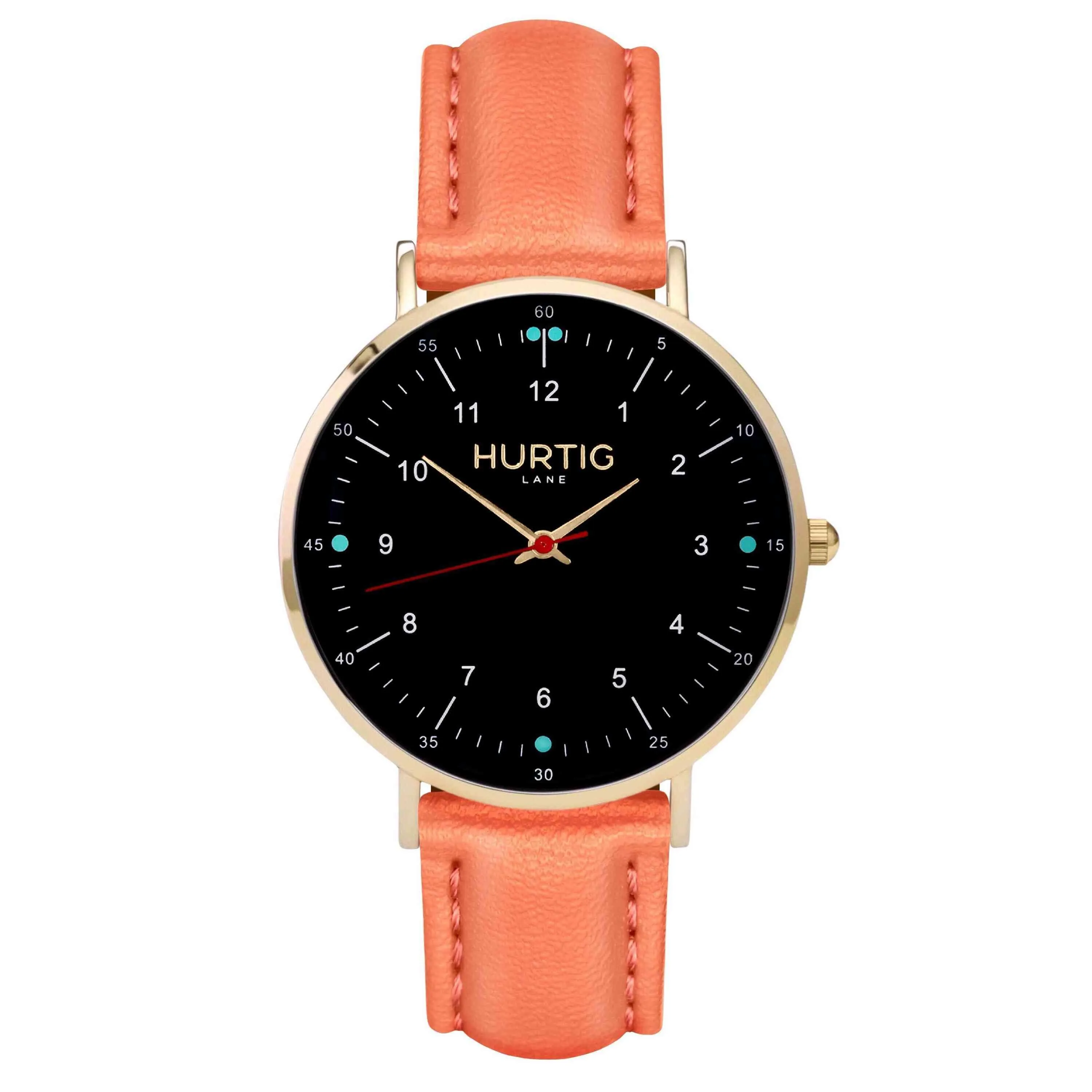 Moderno Vegan Leather Watch Gold, Black & Midnight Blue