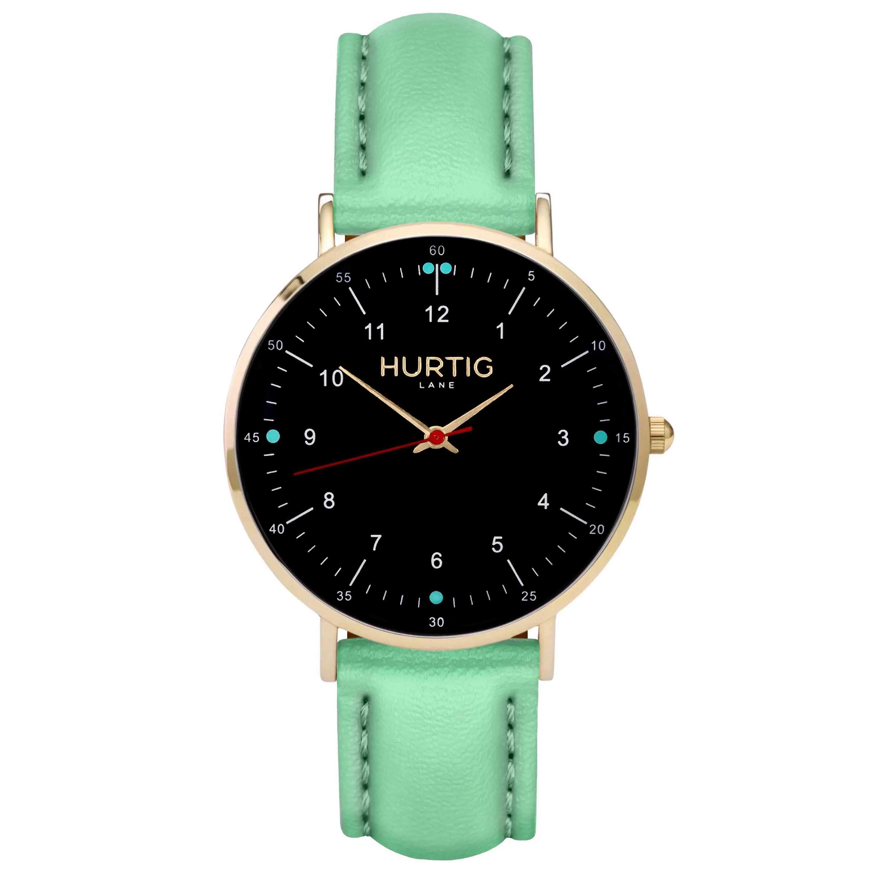 Moderno Vegan Leather Watch Gold, Black & Midnight Blue