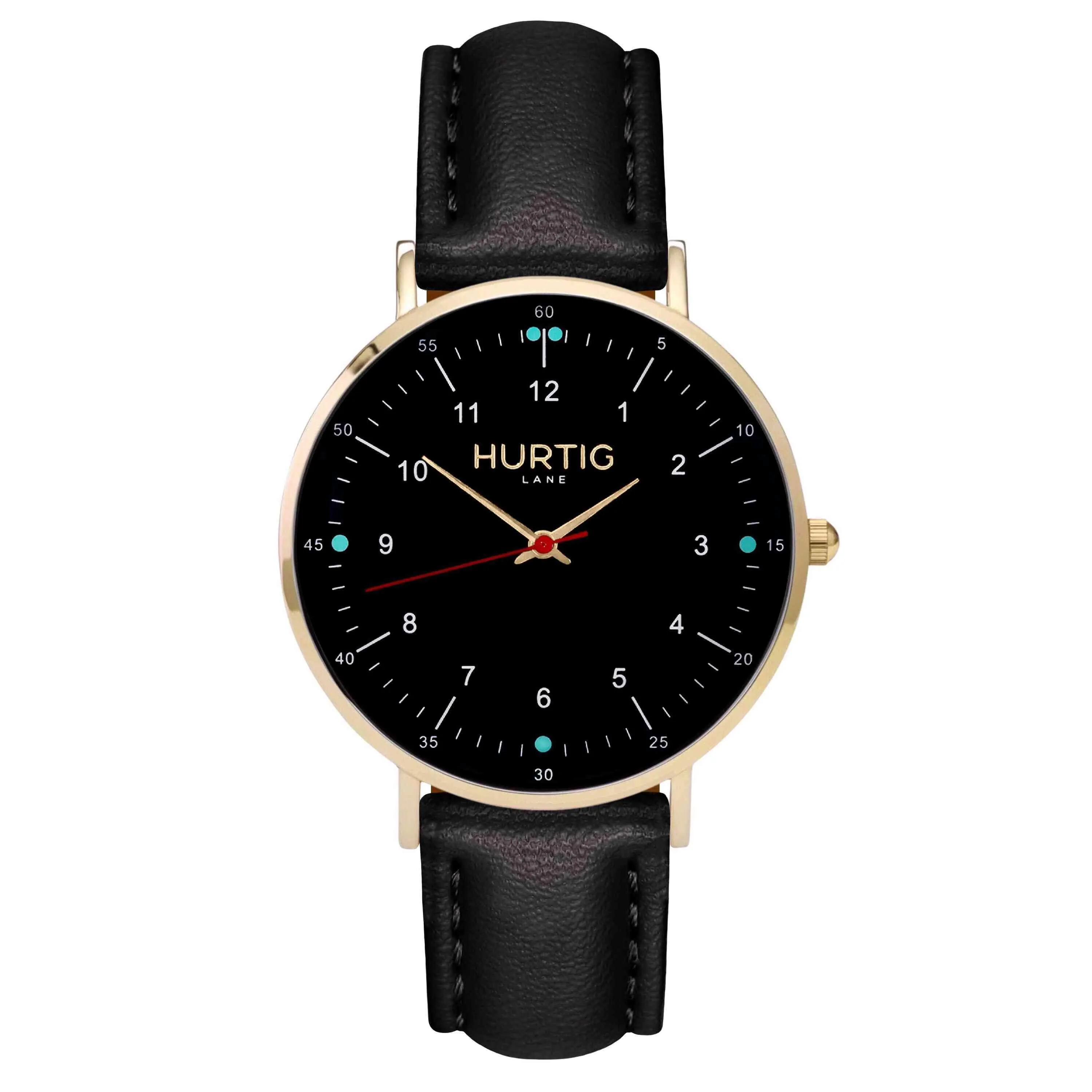 Moderno Vegan Leather Watch Gold, Black & Midnight Blue