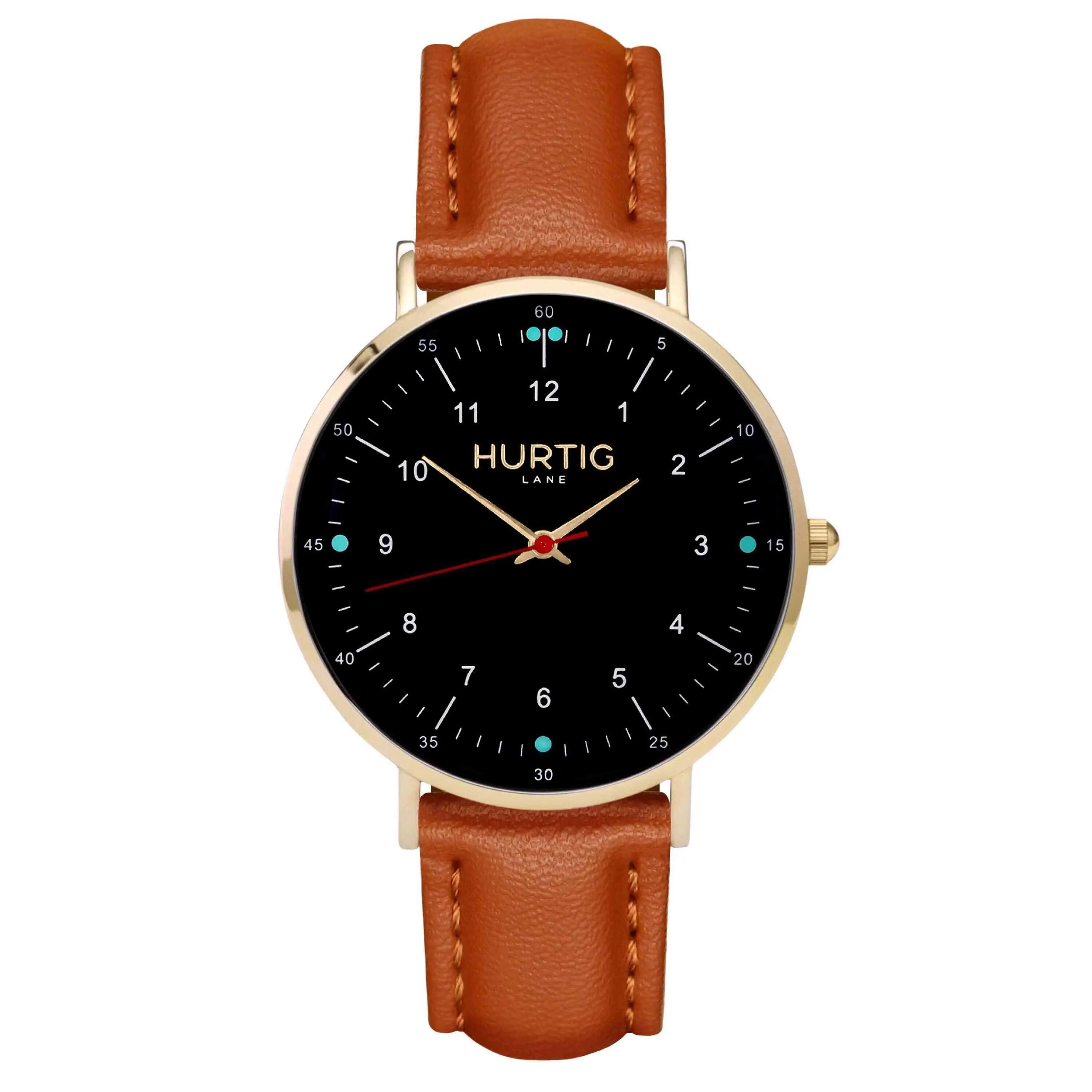 Moderno Vegan Leather Watch Gold, Black & Midnight Blue