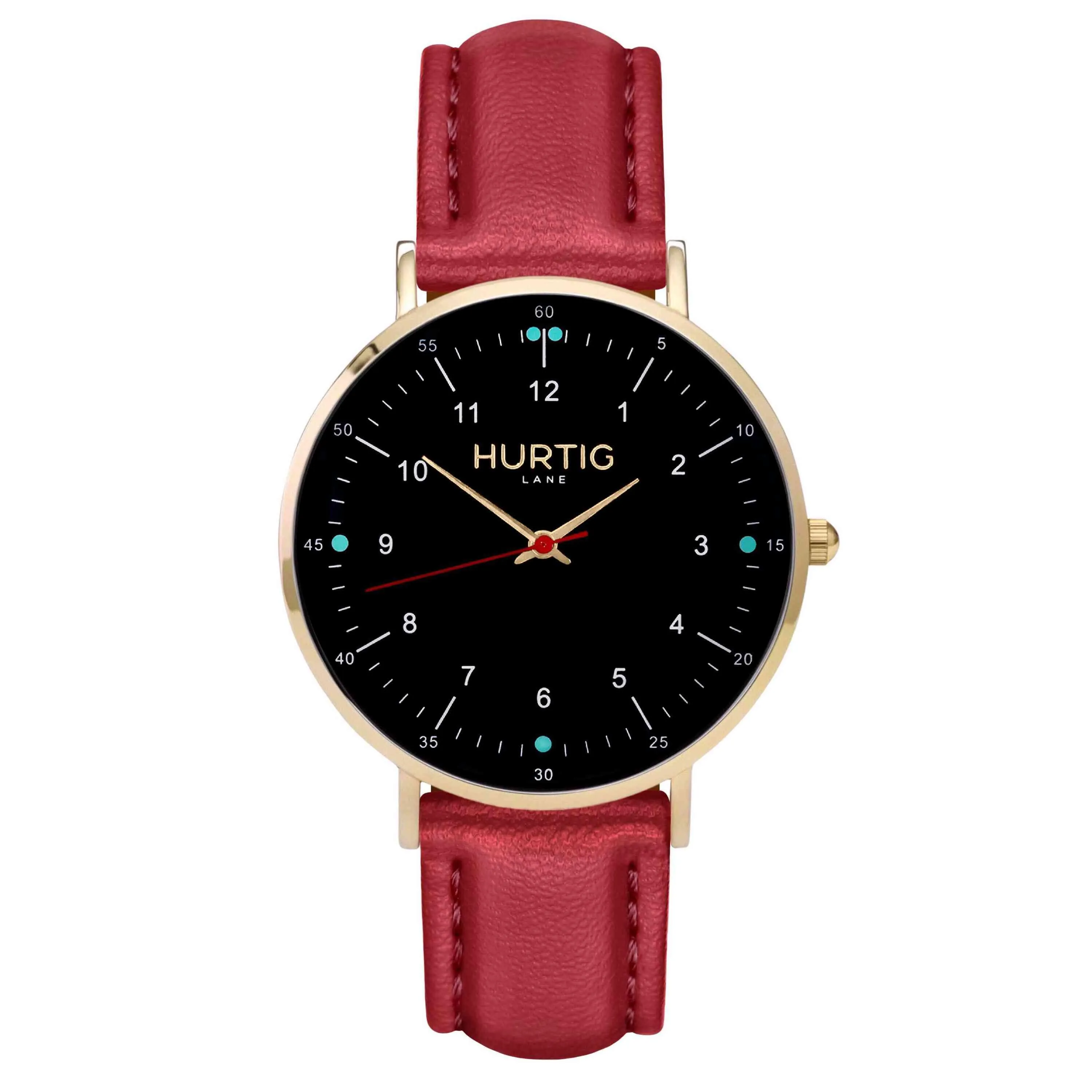Moderno Vegan Leather Watch Gold, Black & Midnight Blue