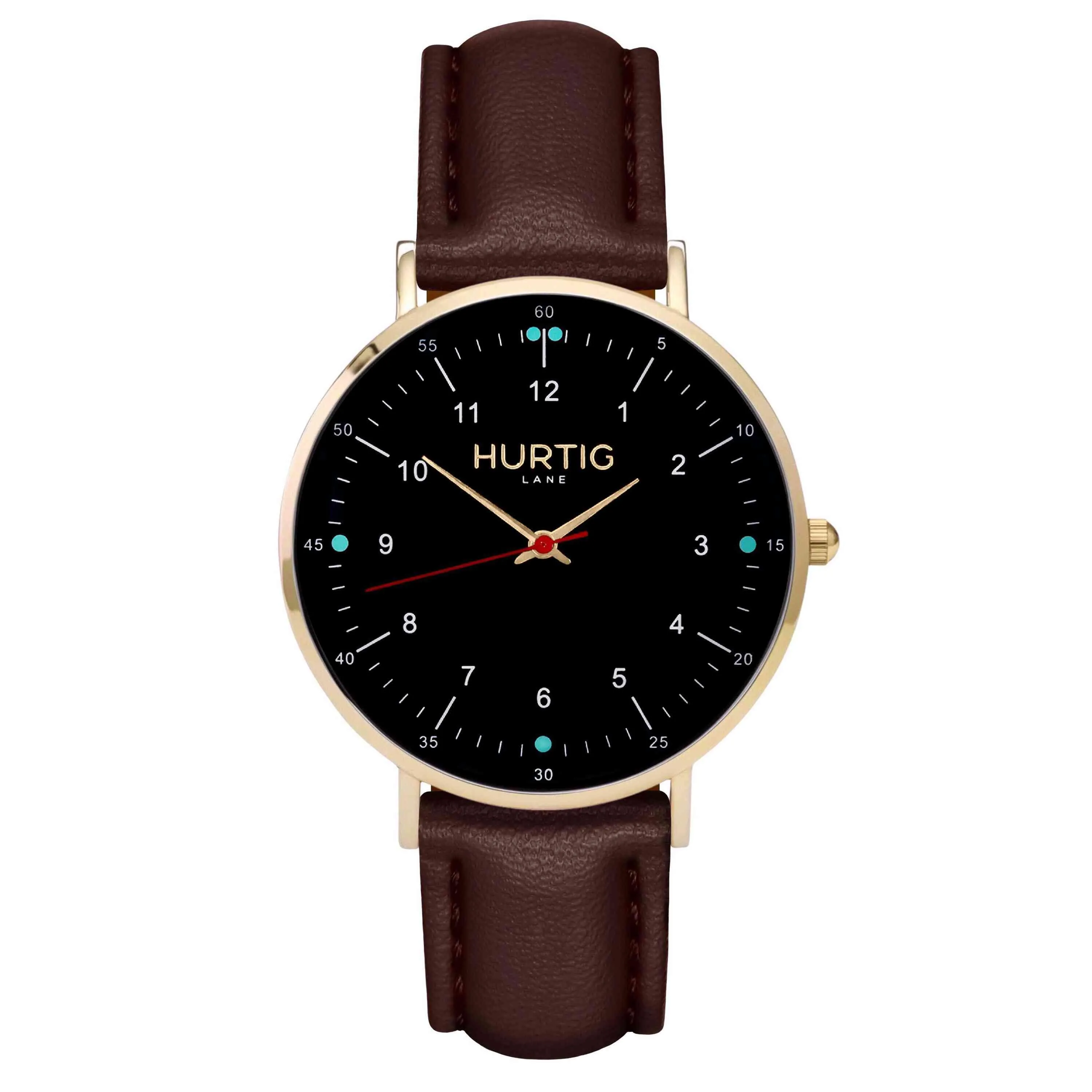 Moderno Vegan Leather Watch Gold, Black & Midnight Blue