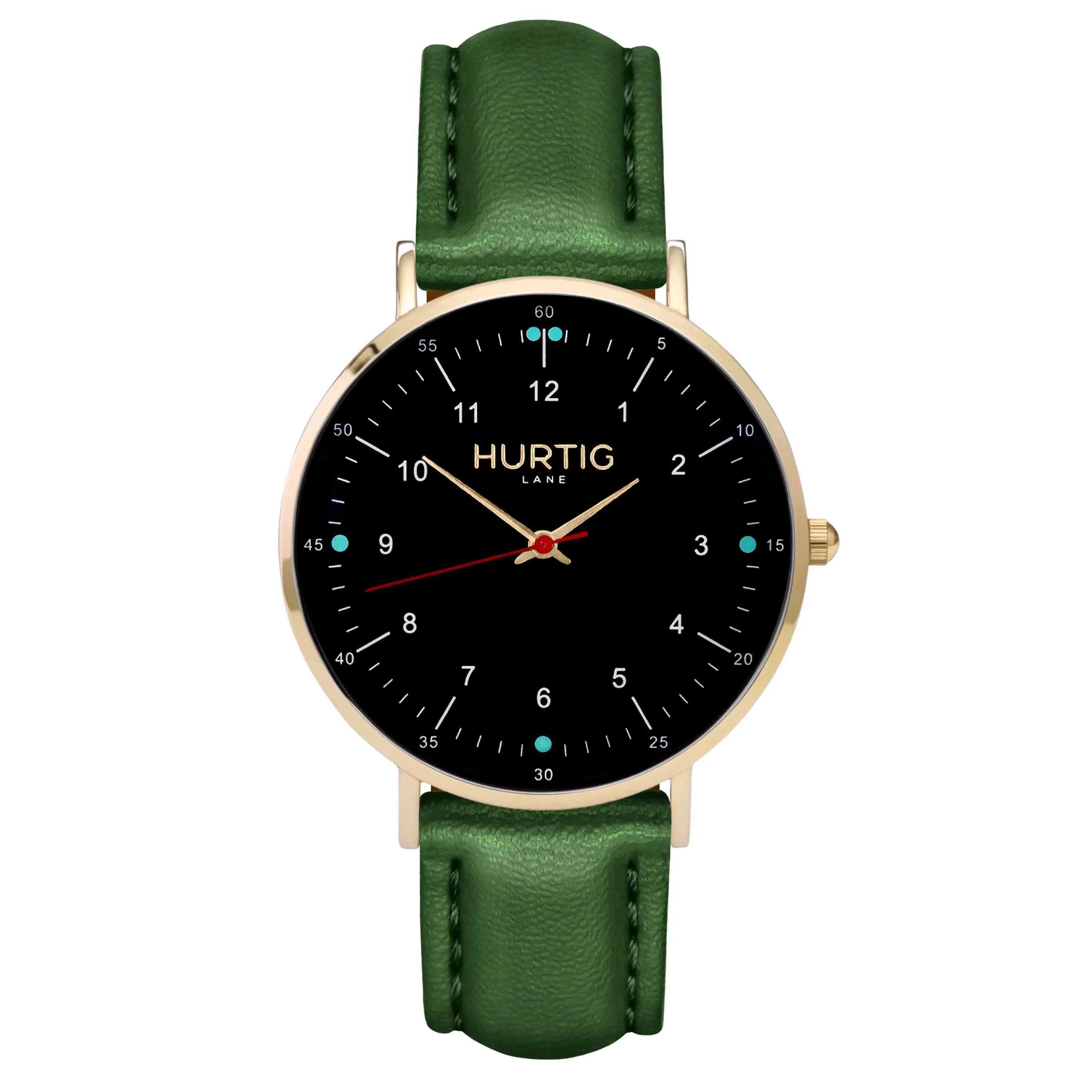 Moderno Vegan Leather Watch Gold, Black & Midnight Blue