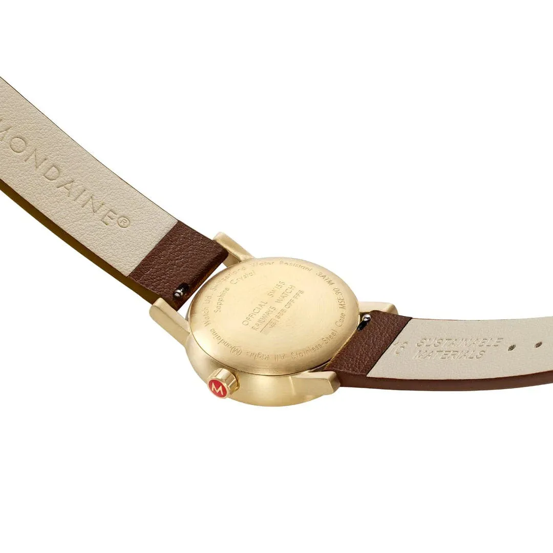 Mondaine Evo2 Brown Vegan Grape Leather Watch