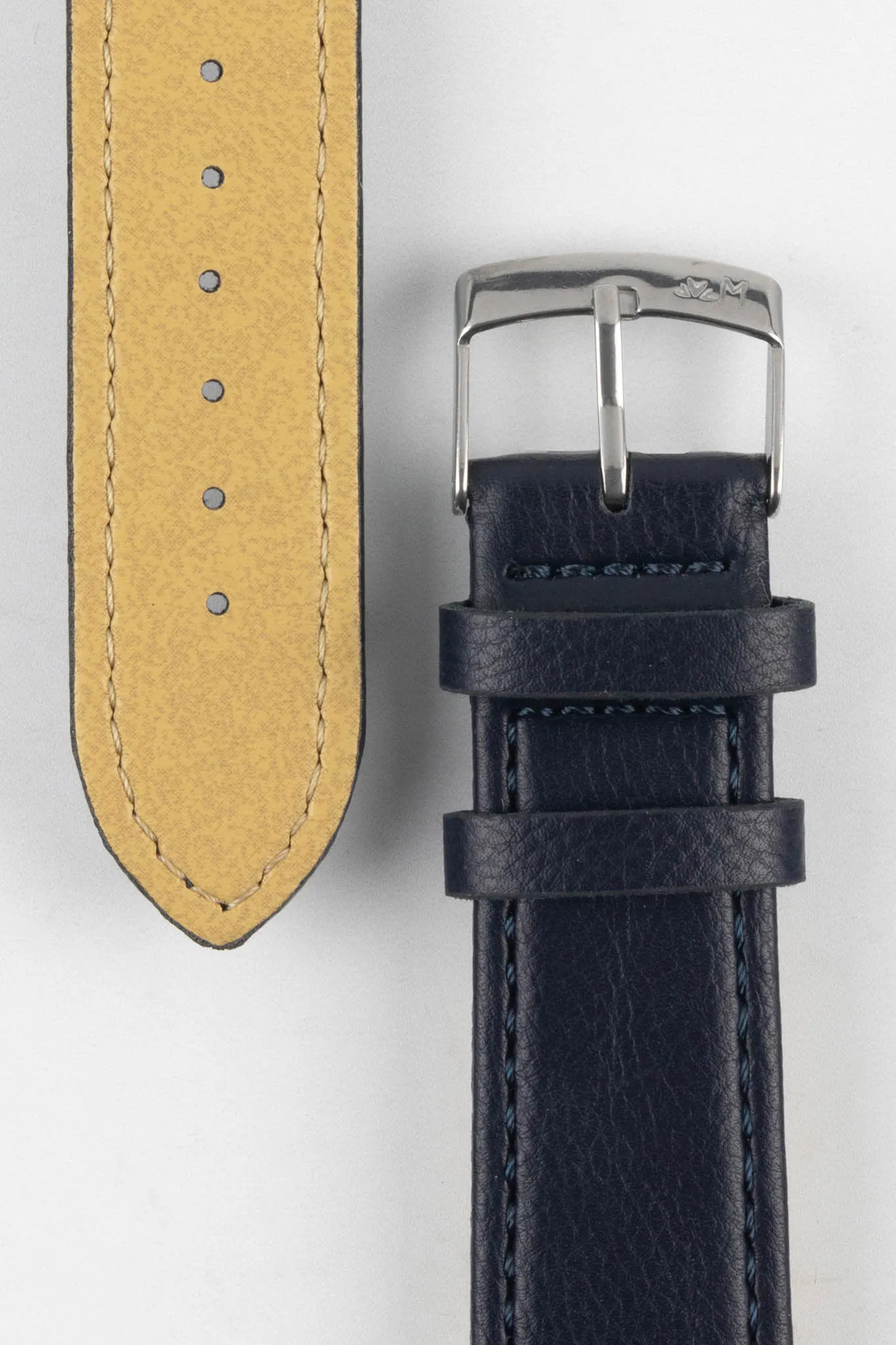 Morellato LAURO Goatskin-Grain Vegan Leather Watch Strap in BLUE