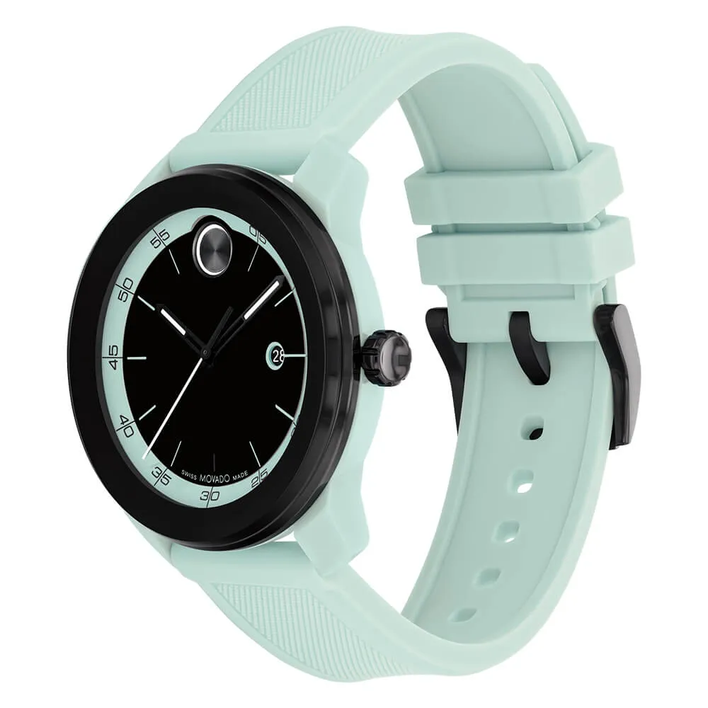 Movado BOLD TR90 Black and Seafoam Blue Quartz Watch 3601208