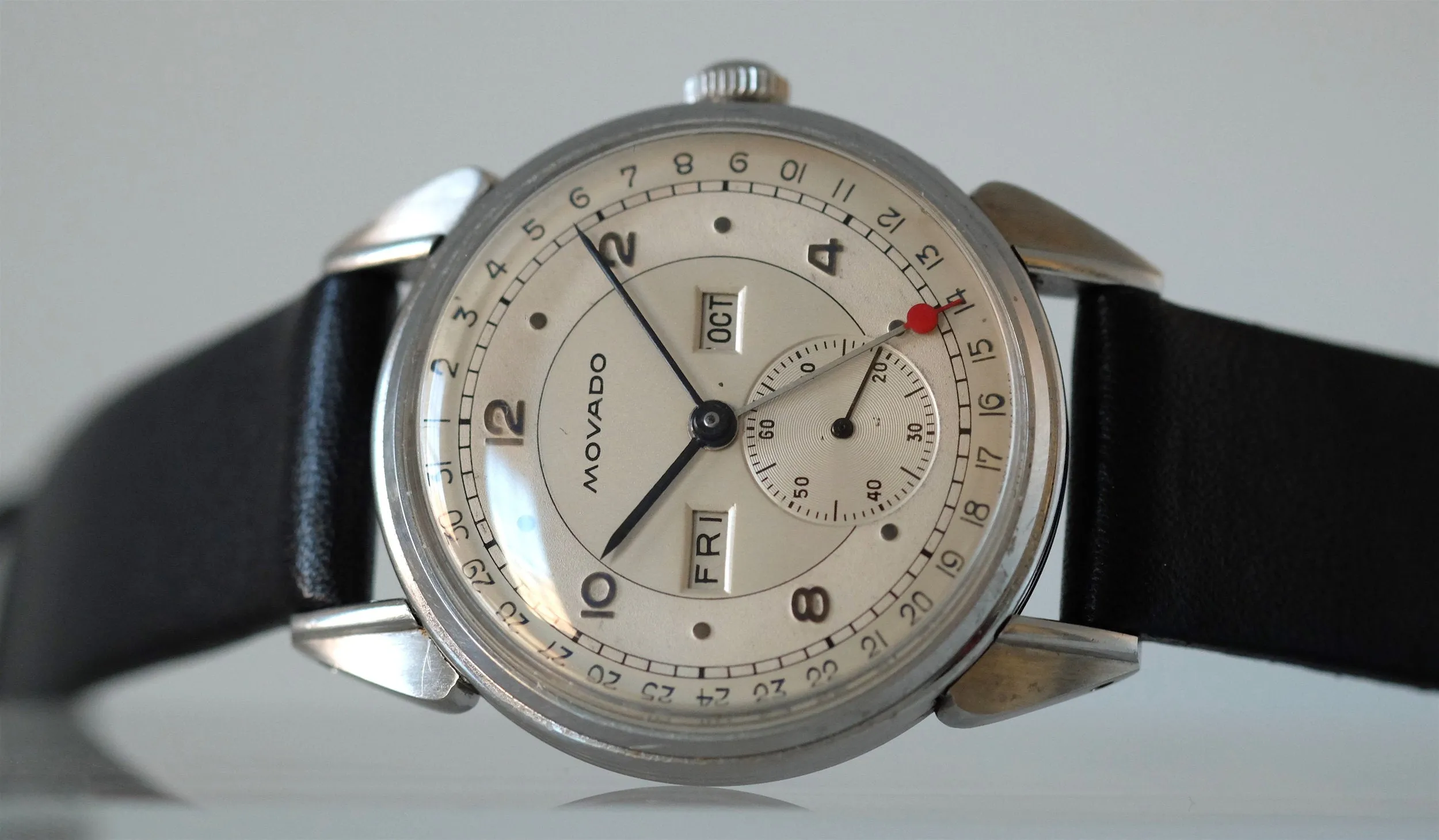 Movado "Calendograph" with Two Tone Dial and Candy Apple Date Hand