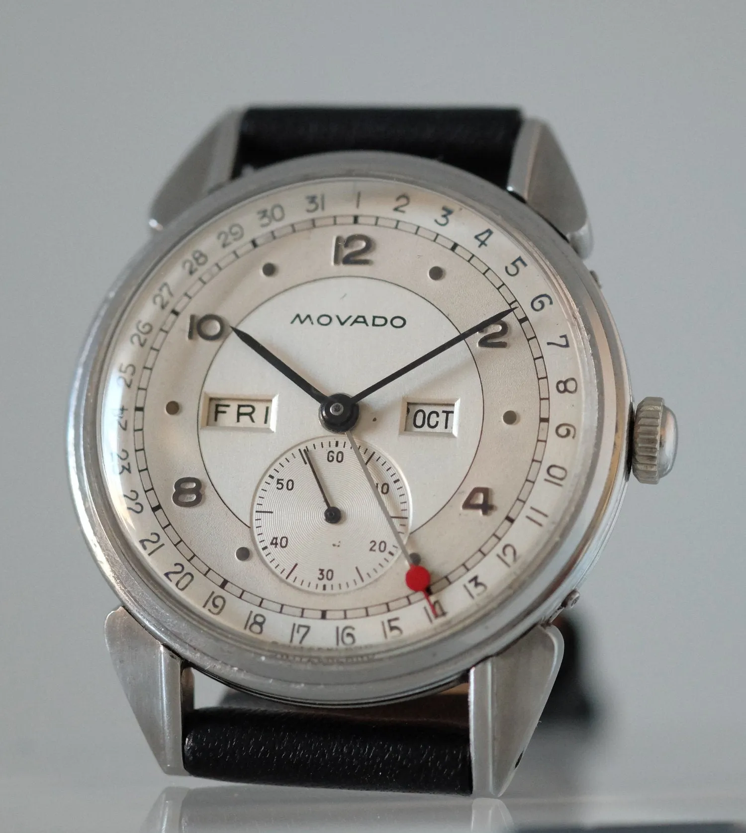 Movado "Calendograph" with Two Tone Dial and Candy Apple Date Hand