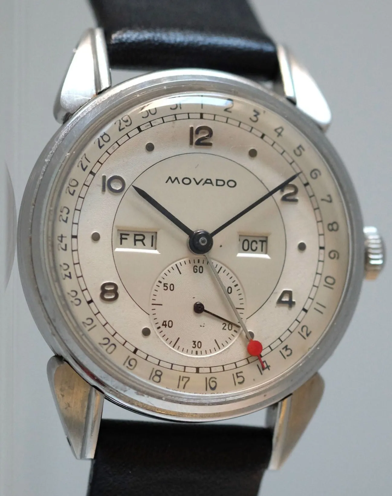 Movado "Calendograph" with Two Tone Dial and Candy Apple Date Hand