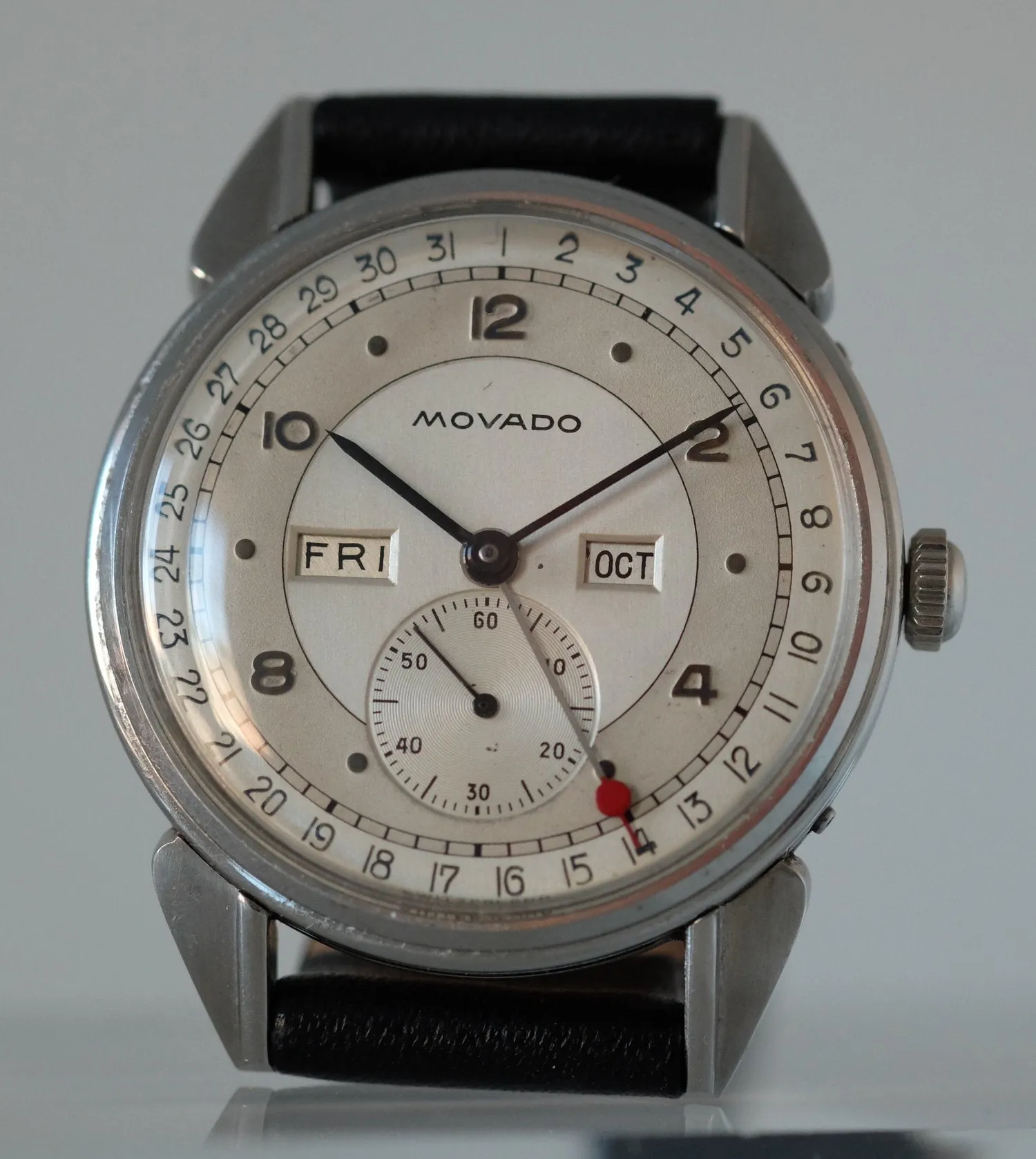 Movado "Calendograph" with Two Tone Dial and Candy Apple Date Hand