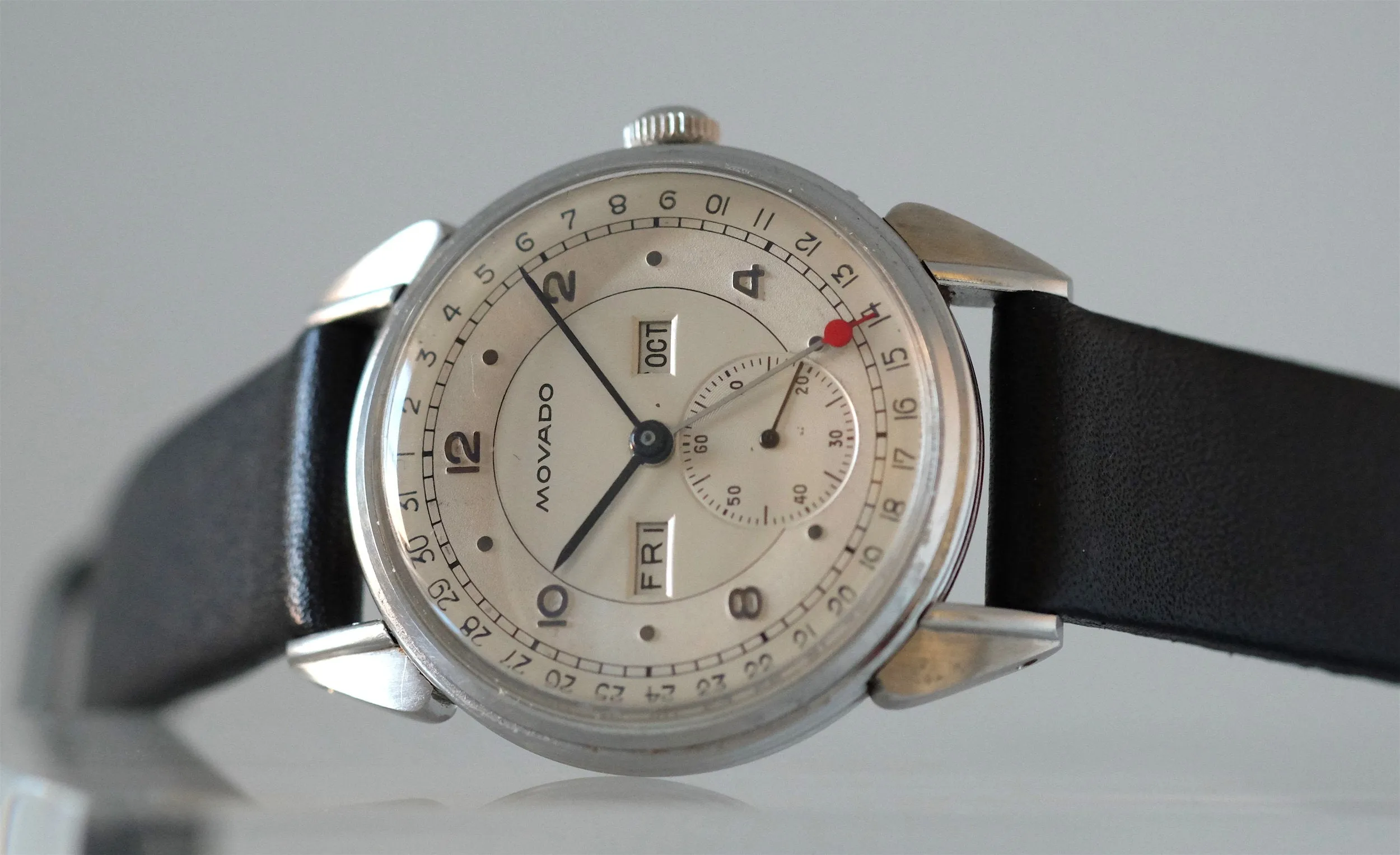 Movado "Calendograph" with Two Tone Dial and Candy Apple Date Hand