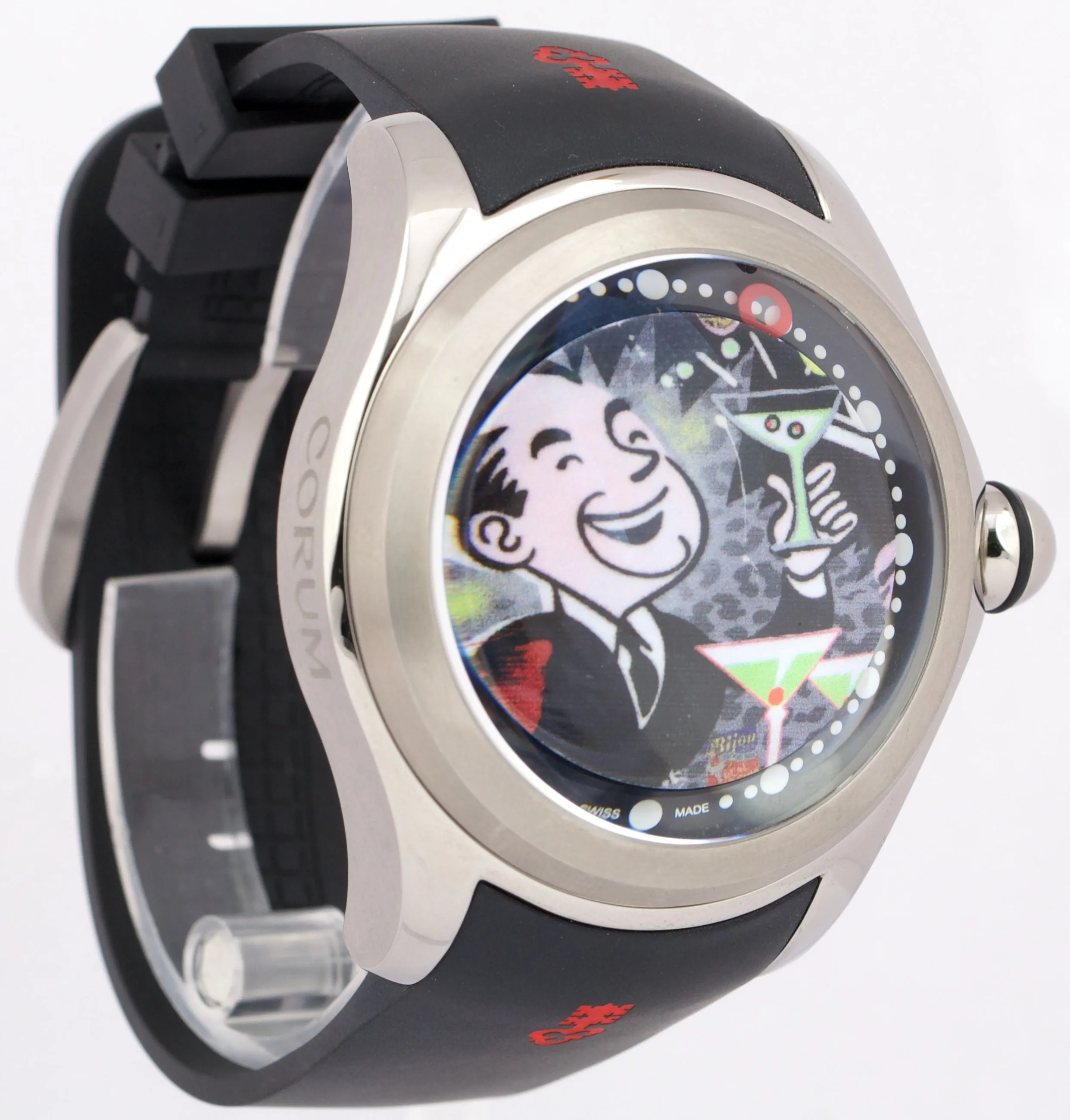 NEW Corum Big Bubble Magical Pop DE LA NUEZ 52mm 390.101.04/0371 Titanium BOX