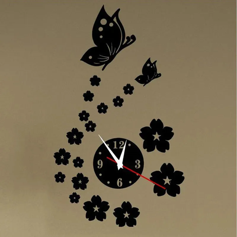 new hot acrylic clocks watch wall clock modern design 3d crystal mirror watches home decoration living room