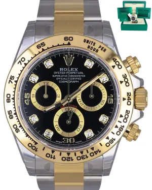 NEW STICKERED 2021 Rolex Daytona 116503 Diamond Black 18K Yellow Gold Two-Tone