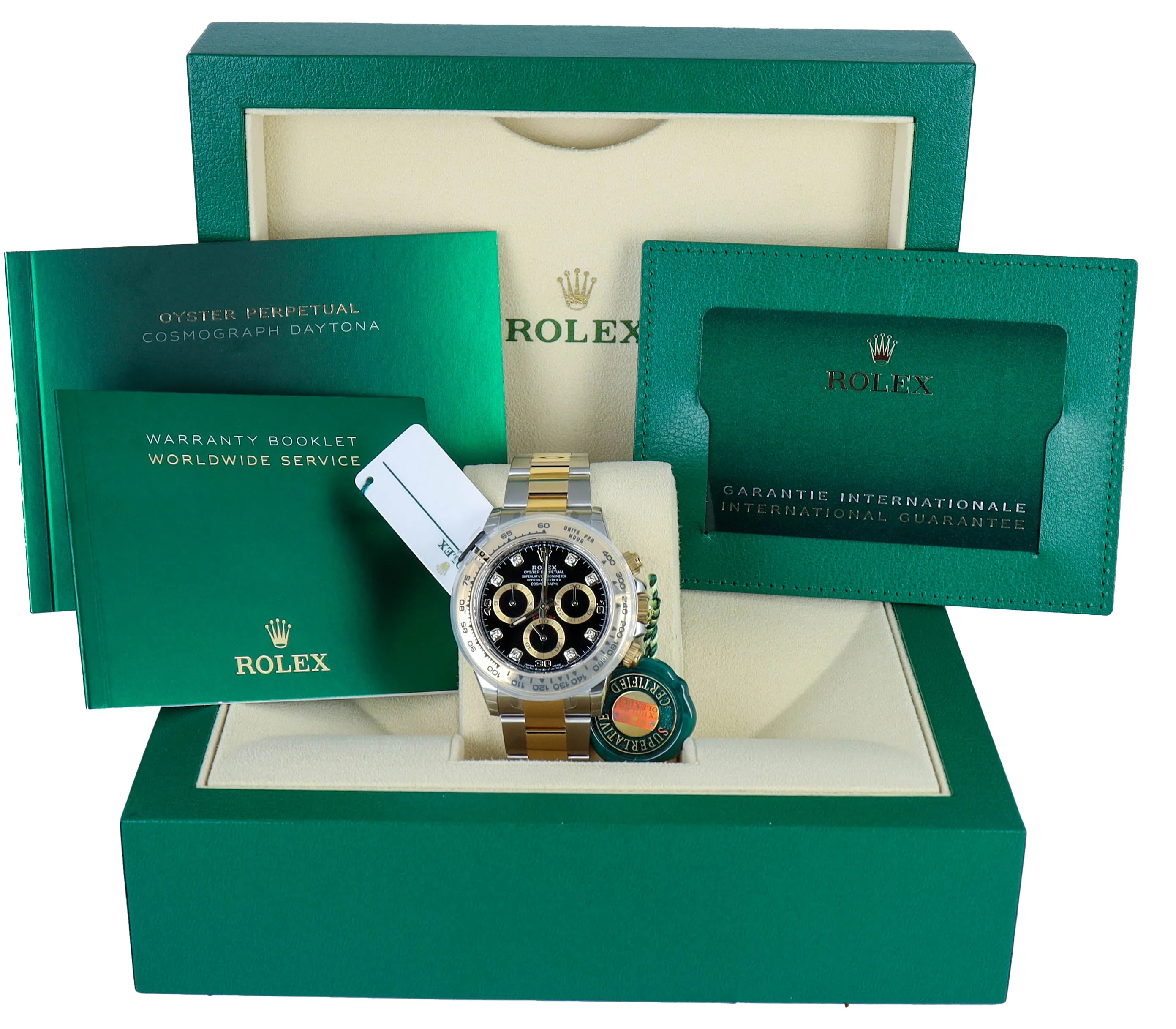 NEW STICKERED 2021 Rolex Daytona 116503 Diamond Black 18K Yellow Gold Two-Tone