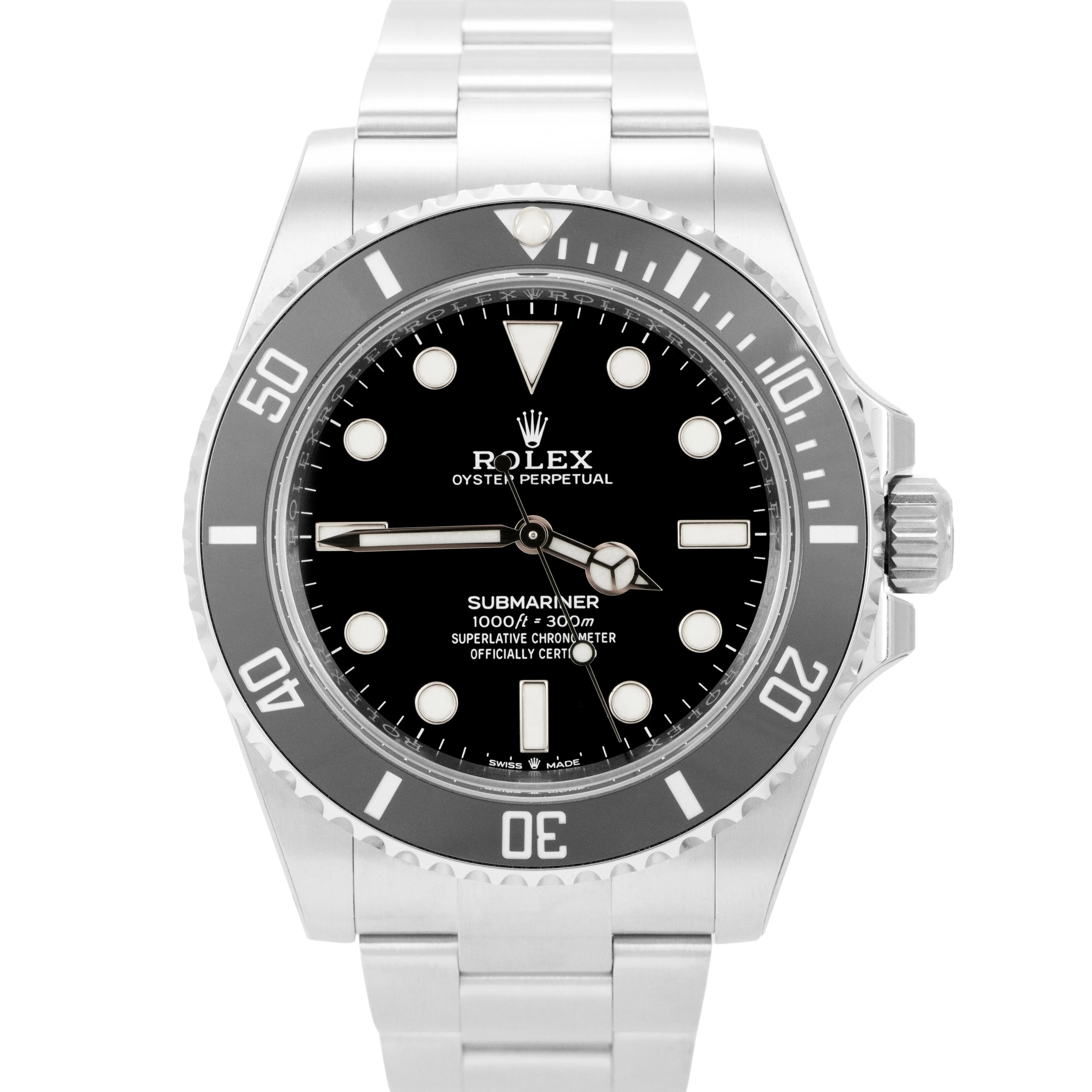 NEW STICKERED 2022 Rolex Submariner 41mm No-Date Black Steel Watch 124060 LN B P