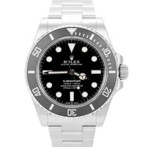 NEW STICKERED 2022 Rolex Submariner 41mm No-Date Black Steel Watch 124060 LN B P