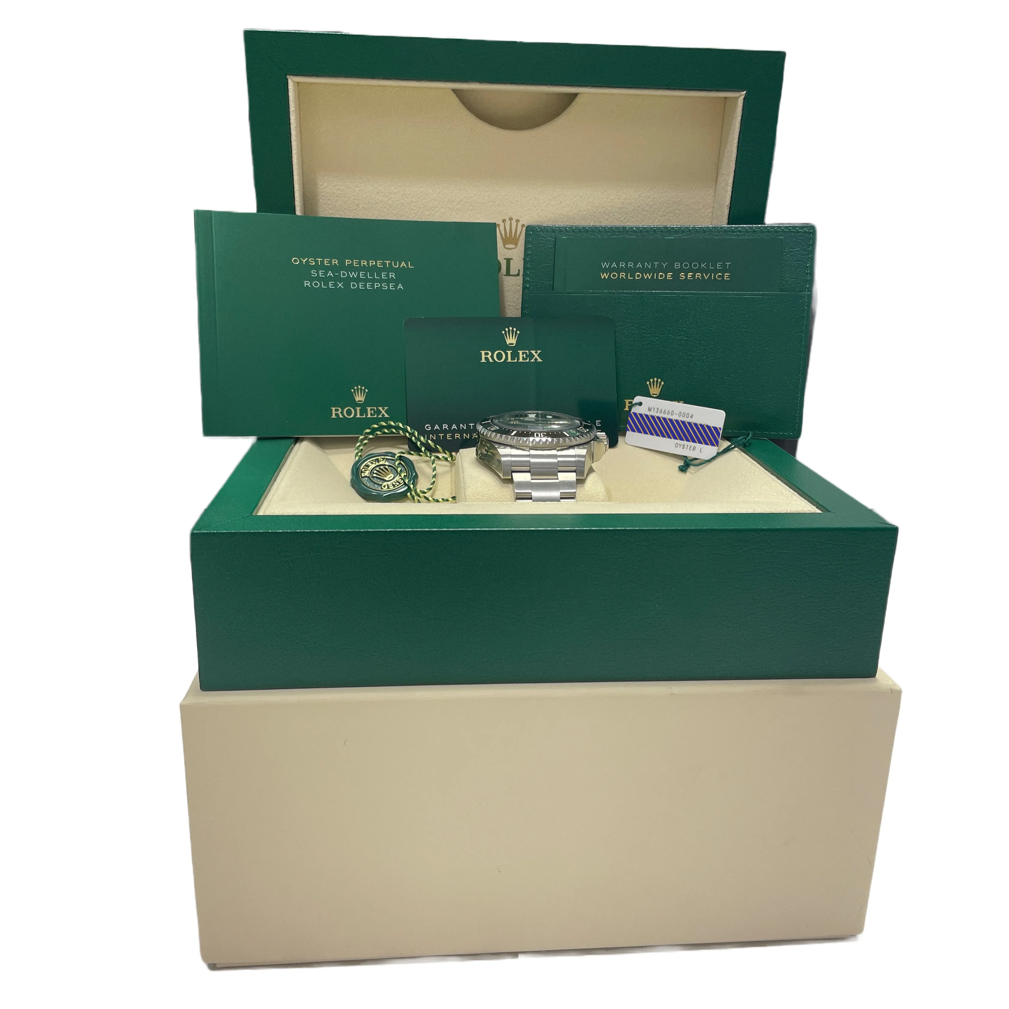 NEW STICKERED 2023 PAPERS Rolex Sea-Dweller Deepsea Black Steel 44mm 136660 B P