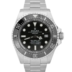 NEW STICKERED 2023 PAPERS Rolex Sea-Dweller Deepsea Black Steel 44mm 136660 B P