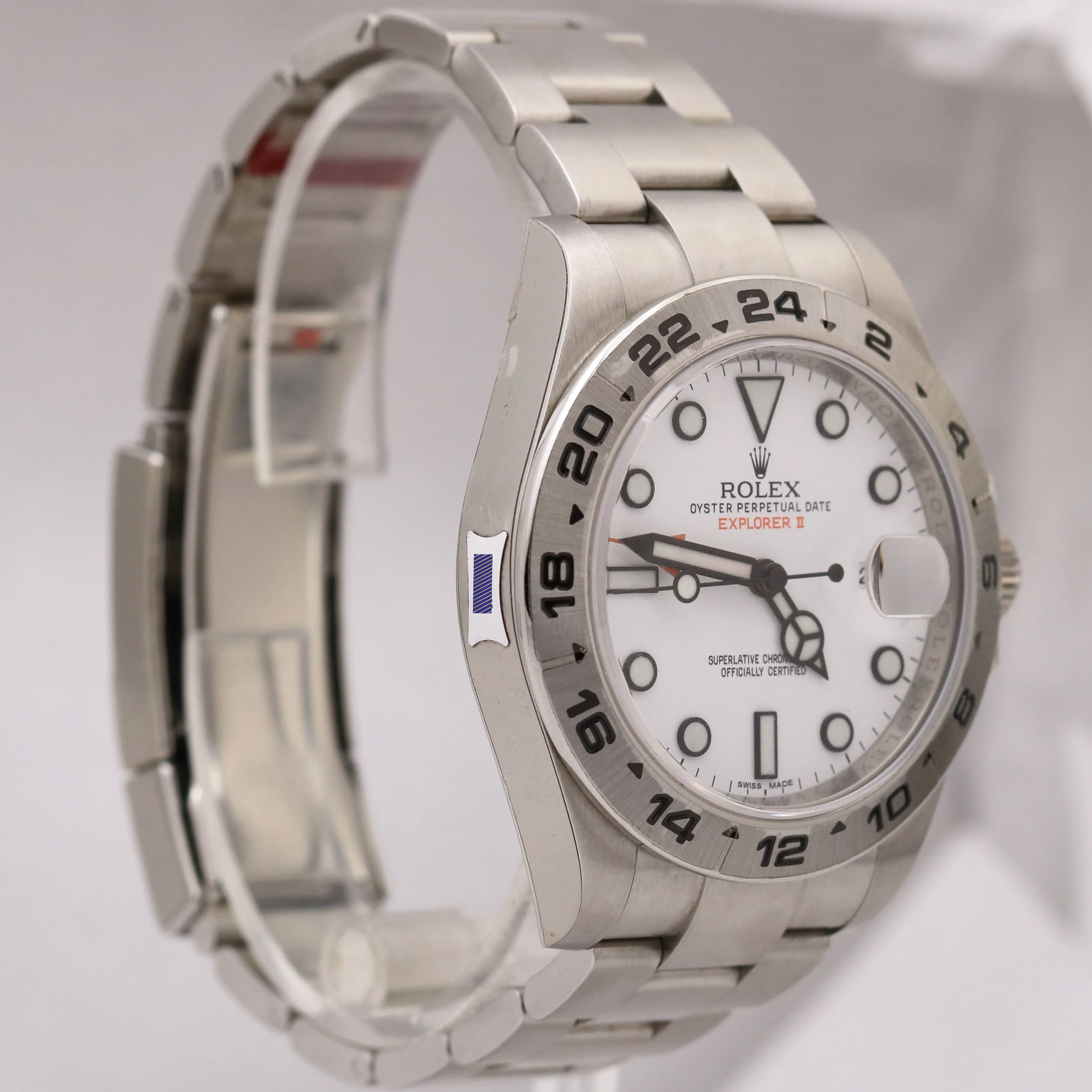 NEW STICKERED Rolex Explorer II 42mm 216570 White Orange Stainless Date BOX