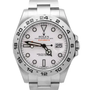 NEW STICKERED Rolex Explorer II 42mm 216570 White Orange Stainless Date BOX