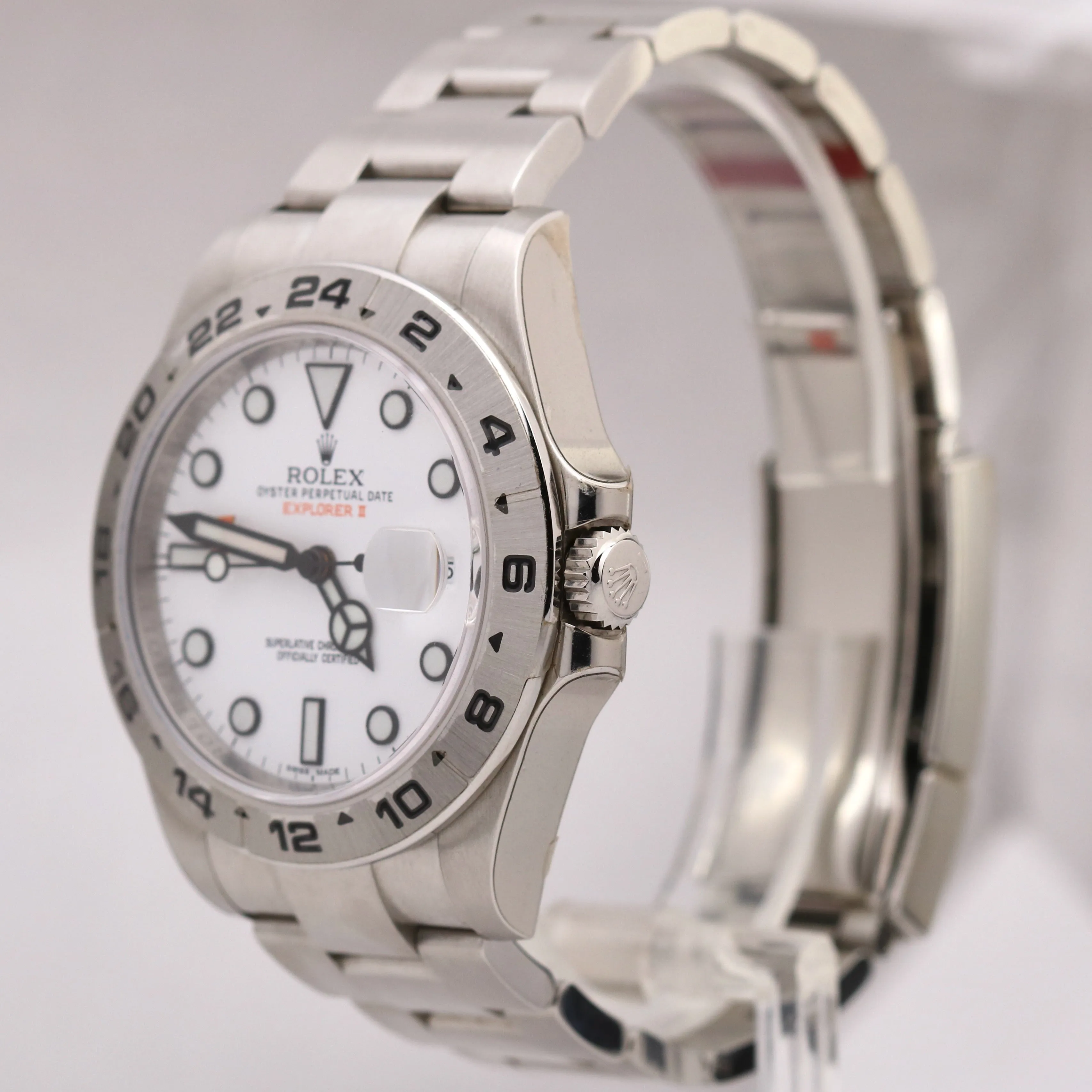NEW STICKERED Rolex Explorer II 42mm 216570 White Orange Stainless Date BOX