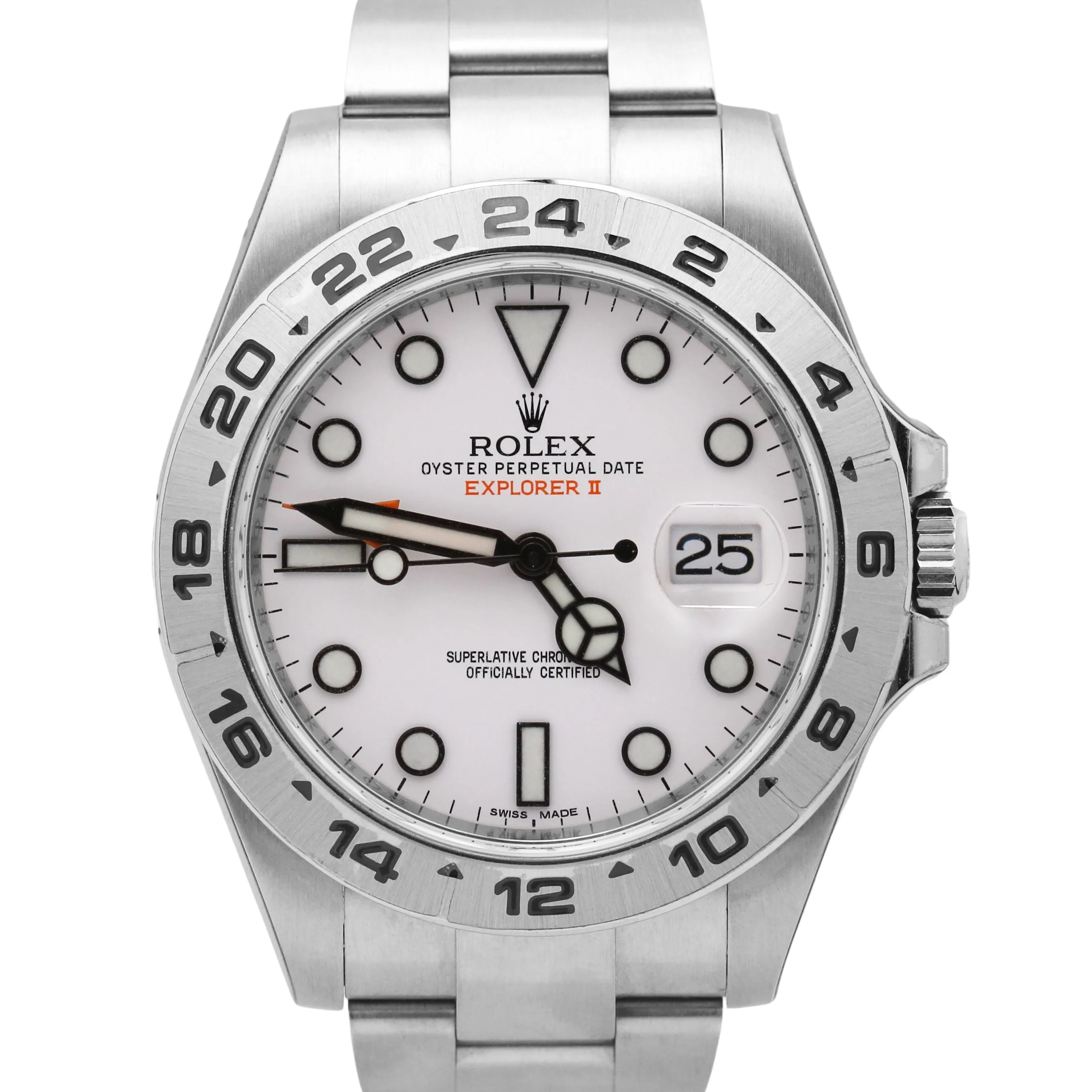 NEW STICKERED Rolex Explorer II 42mm 216570 White Orange Stainless Date BOX