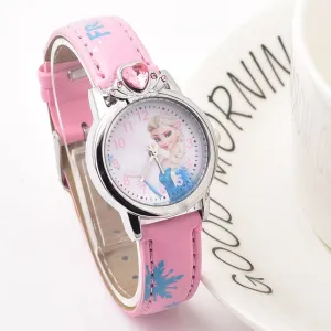 New Style Princess Elsa Child Watches Cartoon Anna Crystal Princess Kids Watch For Girls Student Children Clock Wrist Watches