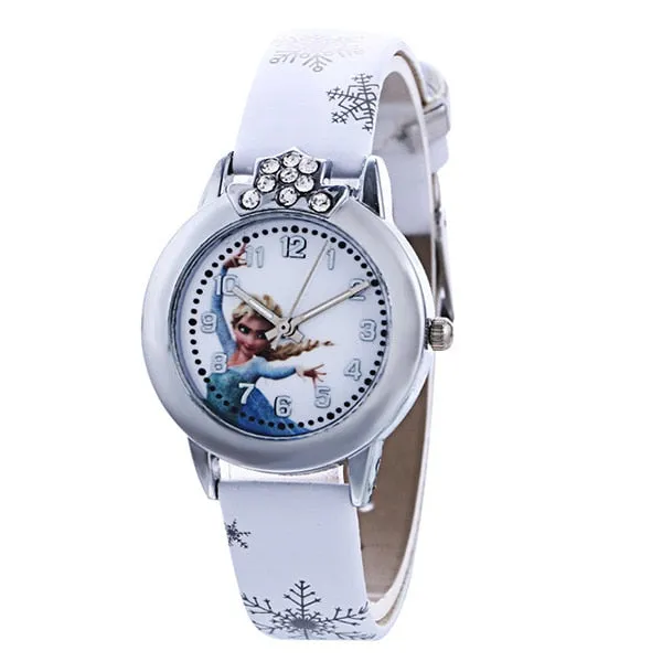New Style Princess Elsa Child Watches Cartoon Anna Crystal Princess Kids Watch For Girls Student Children Clock Wrist Watches