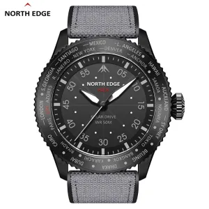 North Edge MACH Men's Men's Solar Quartz Watch｜Waterproof, Luminous, Long Battery Life