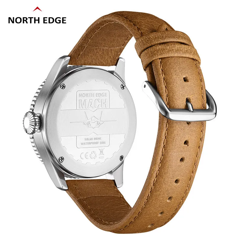 North Edge MACH Men's Men's Solar Quartz Watch｜Waterproof, Luminous, Long Battery Life