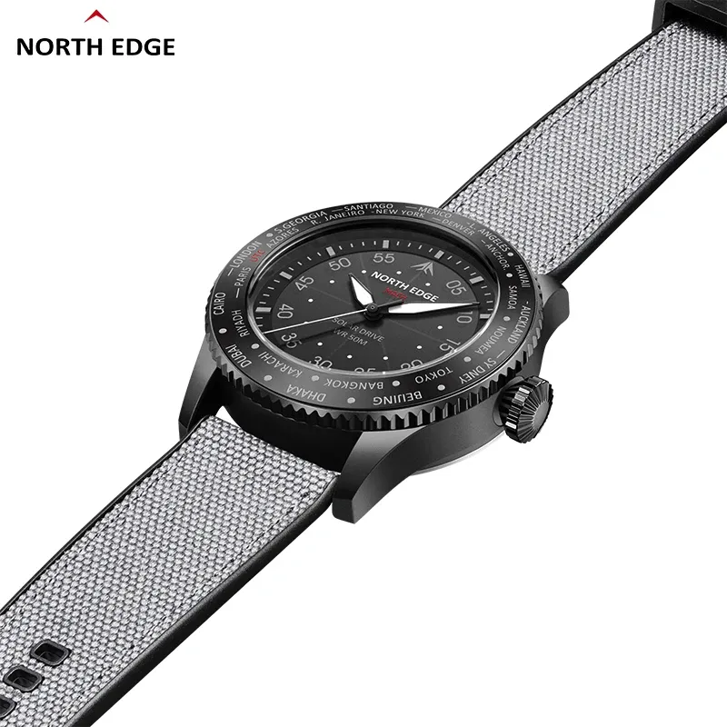 North Edge MACH Men's Men's Solar Quartz Watch｜Waterproof, Luminous, Long Battery Life