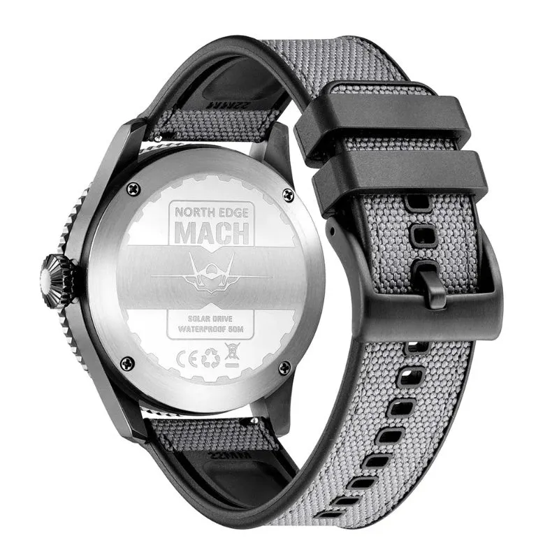 North Edge MACH Men's Men's Solar Quartz Watch｜Waterproof, Luminous, Long Battery Life