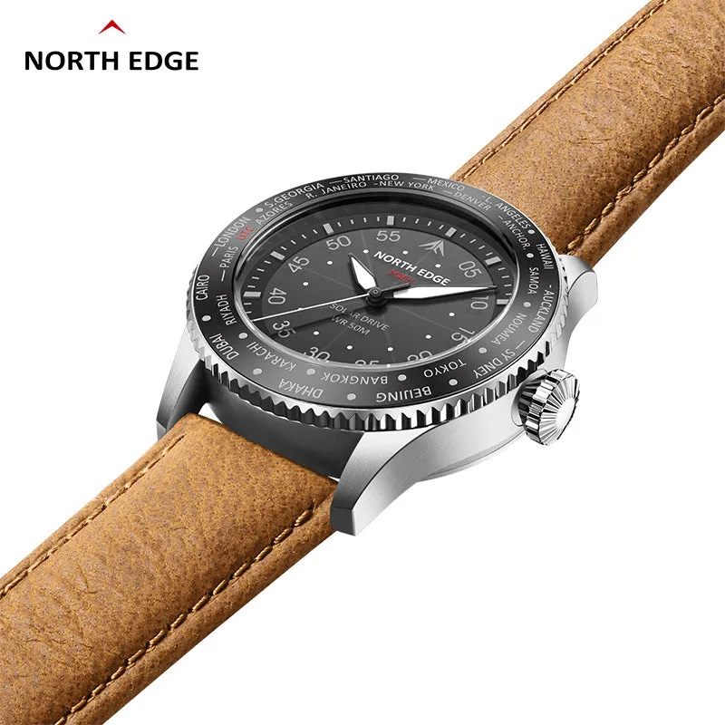 North Edge MACH Men's Men's Solar Quartz Watch｜Waterproof, Luminous, Long Battery Life