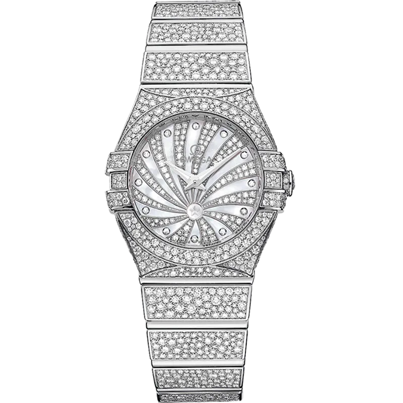 Omega Constellation 24 mm, white gold on white gold