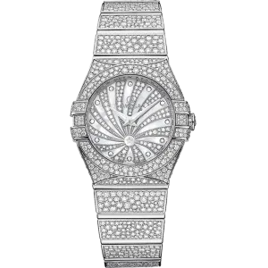 Omega Constellation 24 mm, white gold on white gold